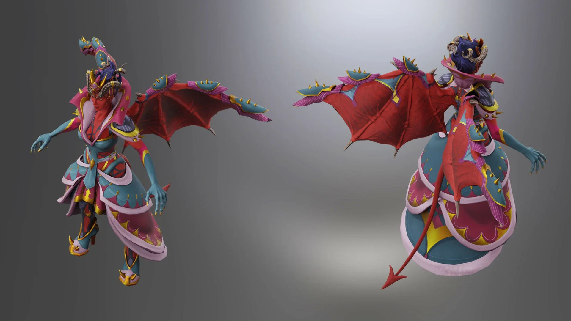 Animated Stylized Low Poly Game Ready Succubus Queen 3D Character