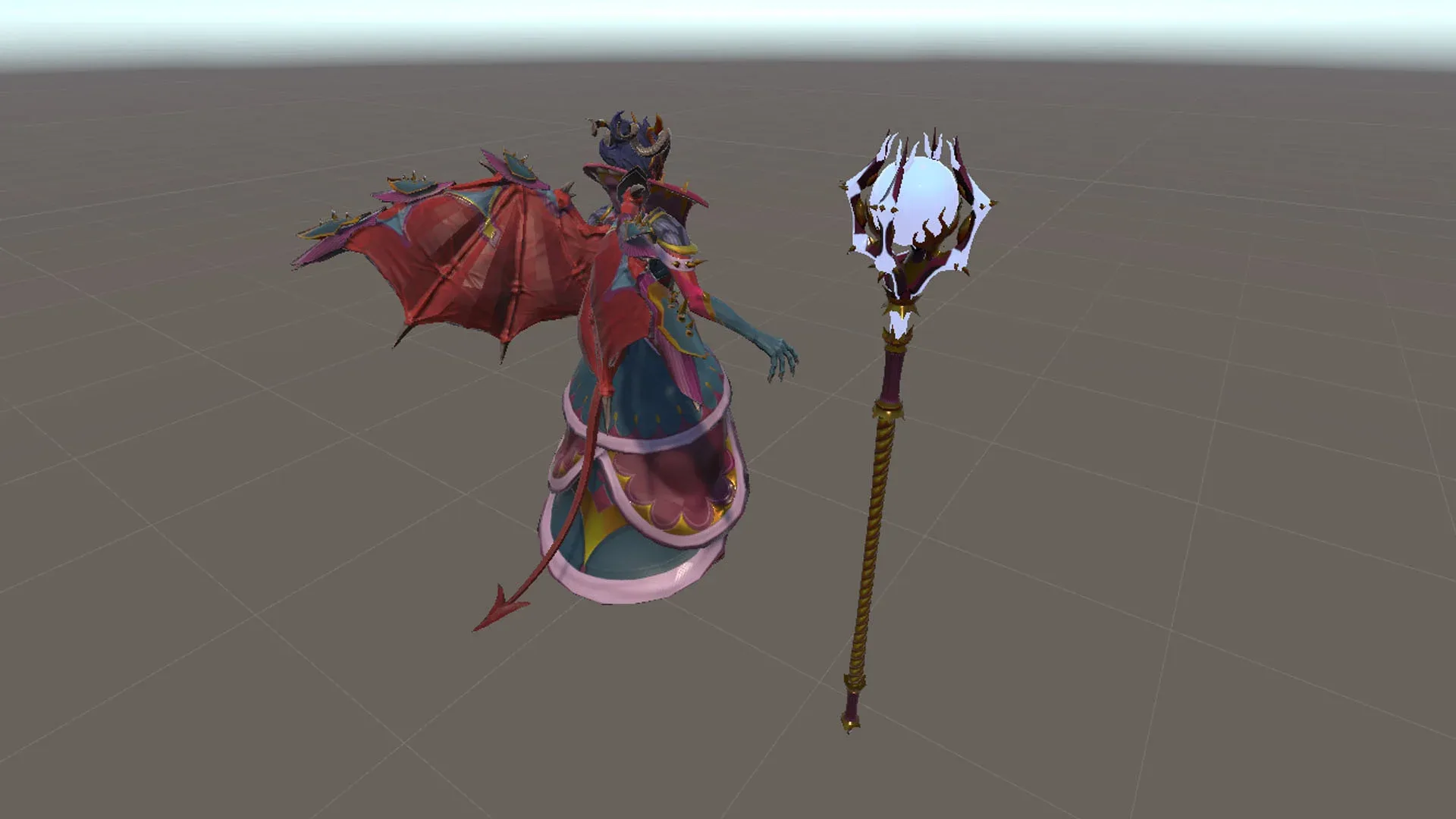 Animated Stylized Low Poly Game Ready Succubus Queen 3D Character