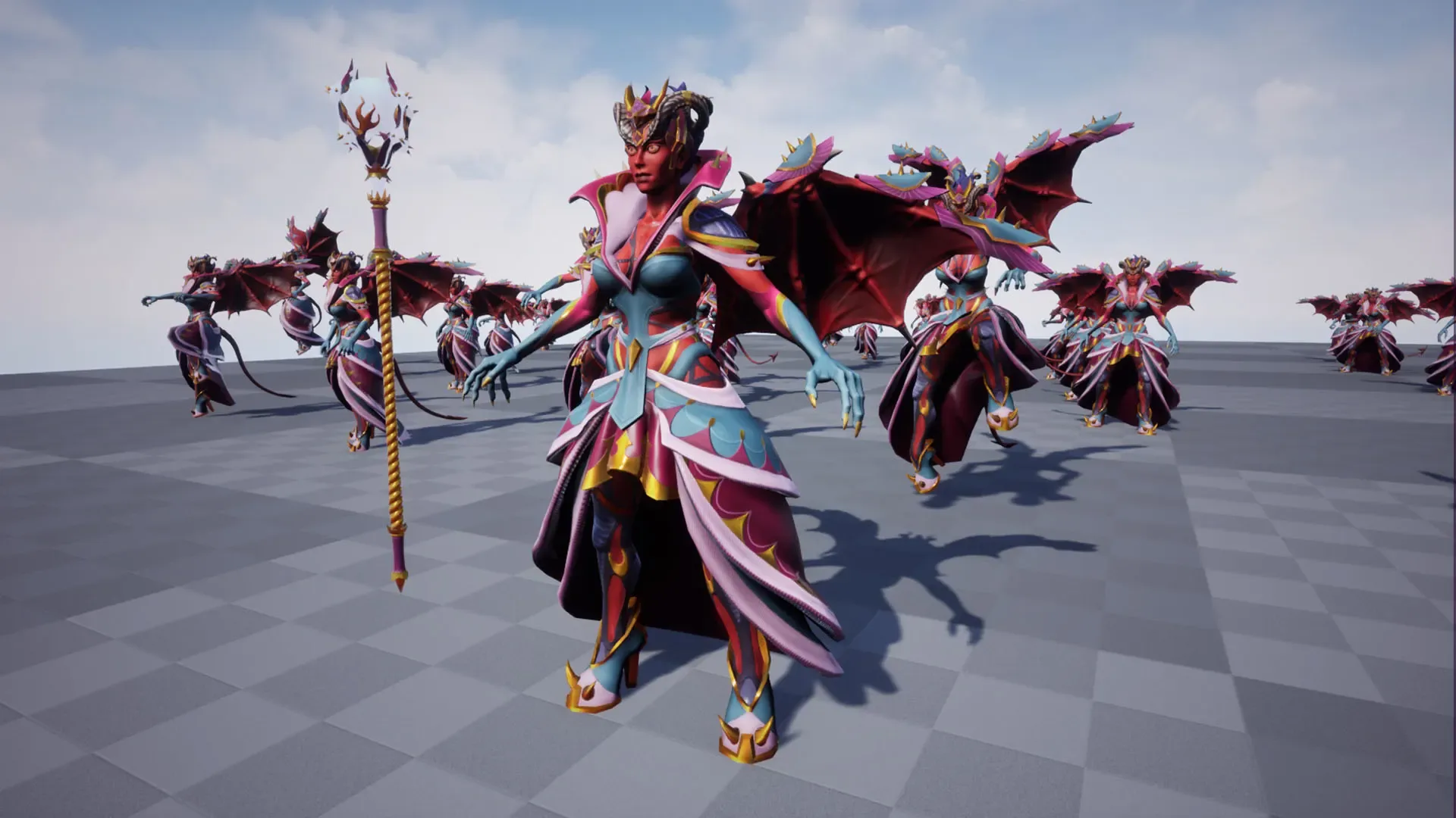 Animated Stylized Low Poly Game Ready Succubus Queen 3D Character