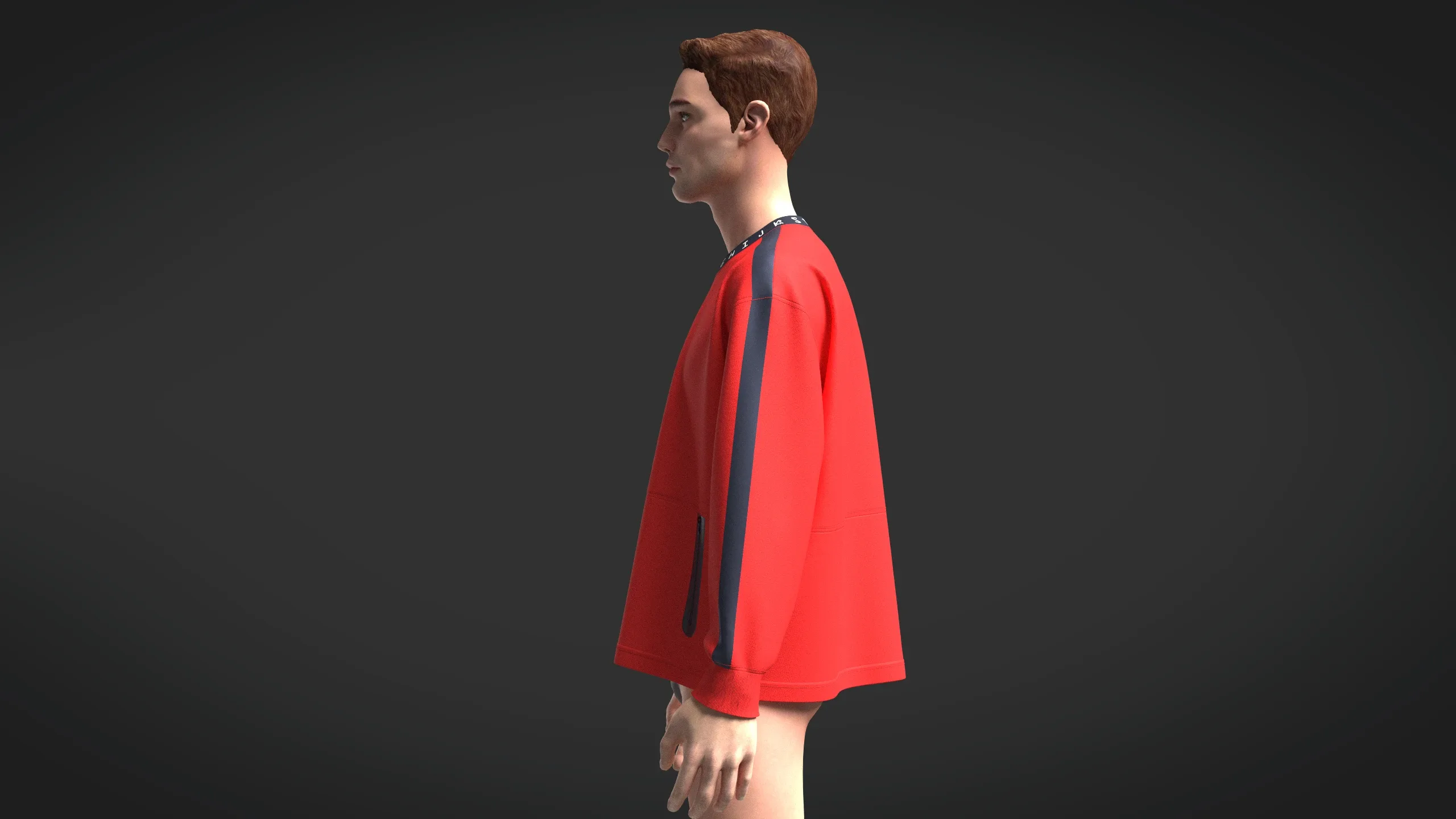 Men Sweatshirt - Red And Blue | Marvelous / Clo3d / obj / fbx