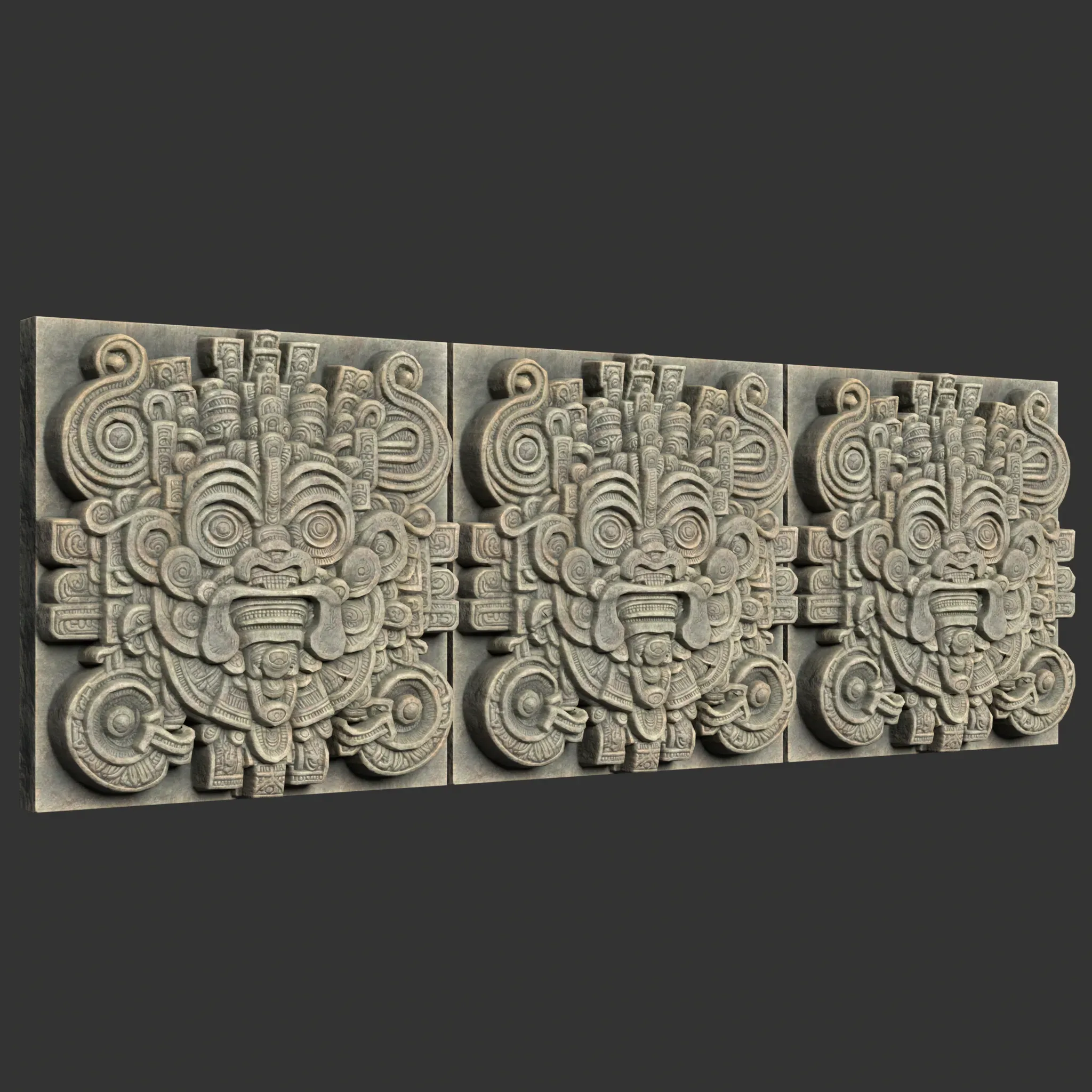 Low poly Mayan Temple Wall Decor 231206