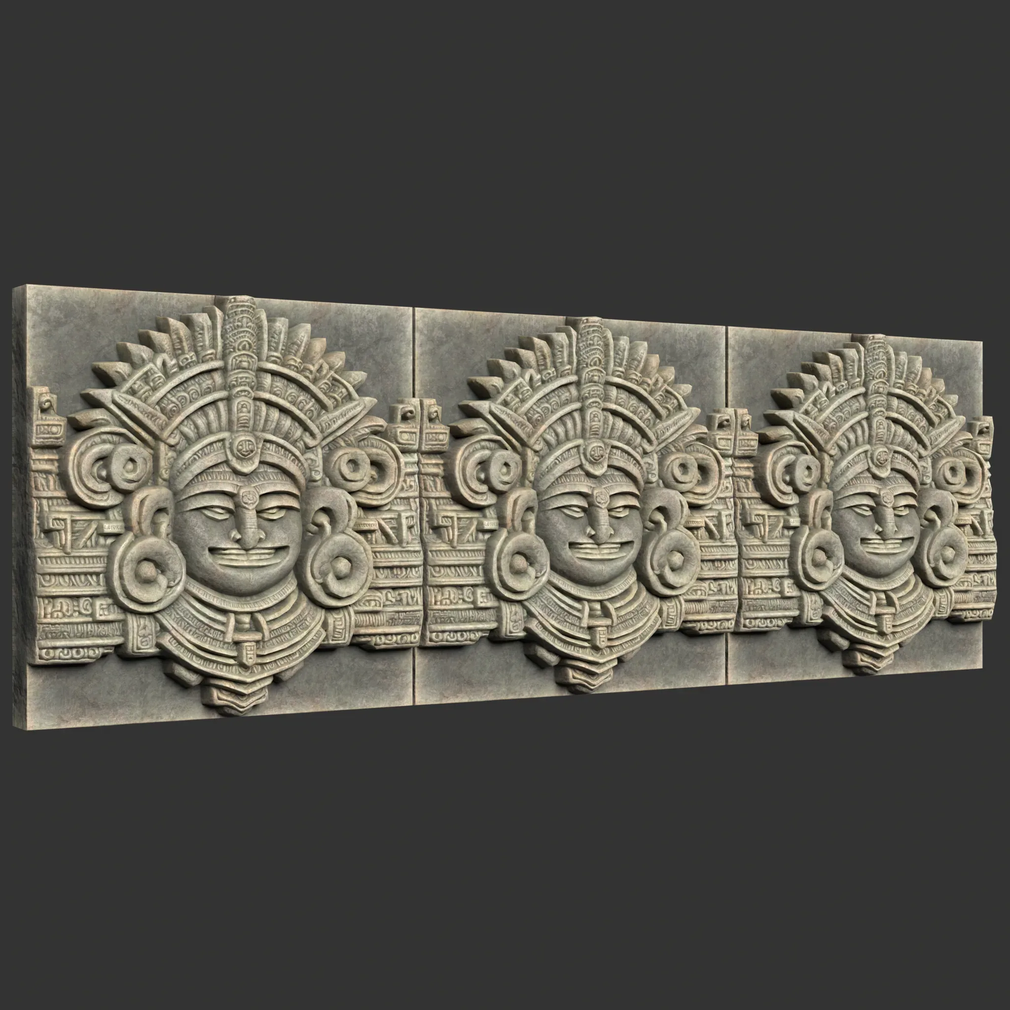 Low poly Mayan Temple Wall Decor 231206