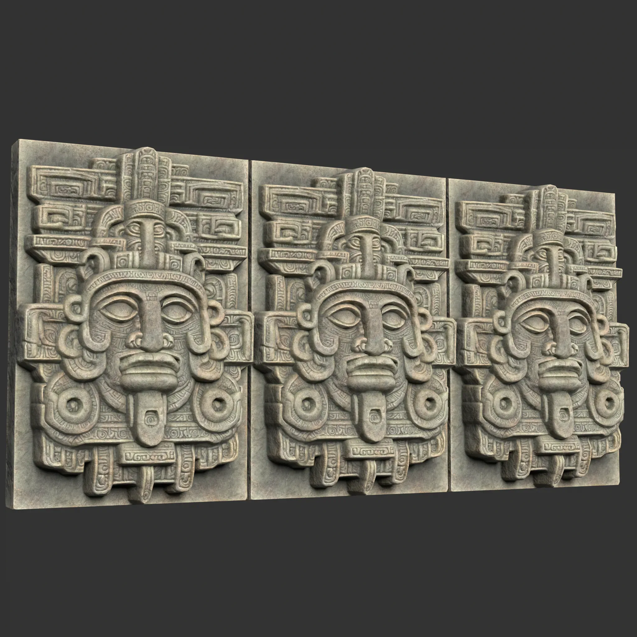 Low poly Mayan Temple Wall Decor 231206