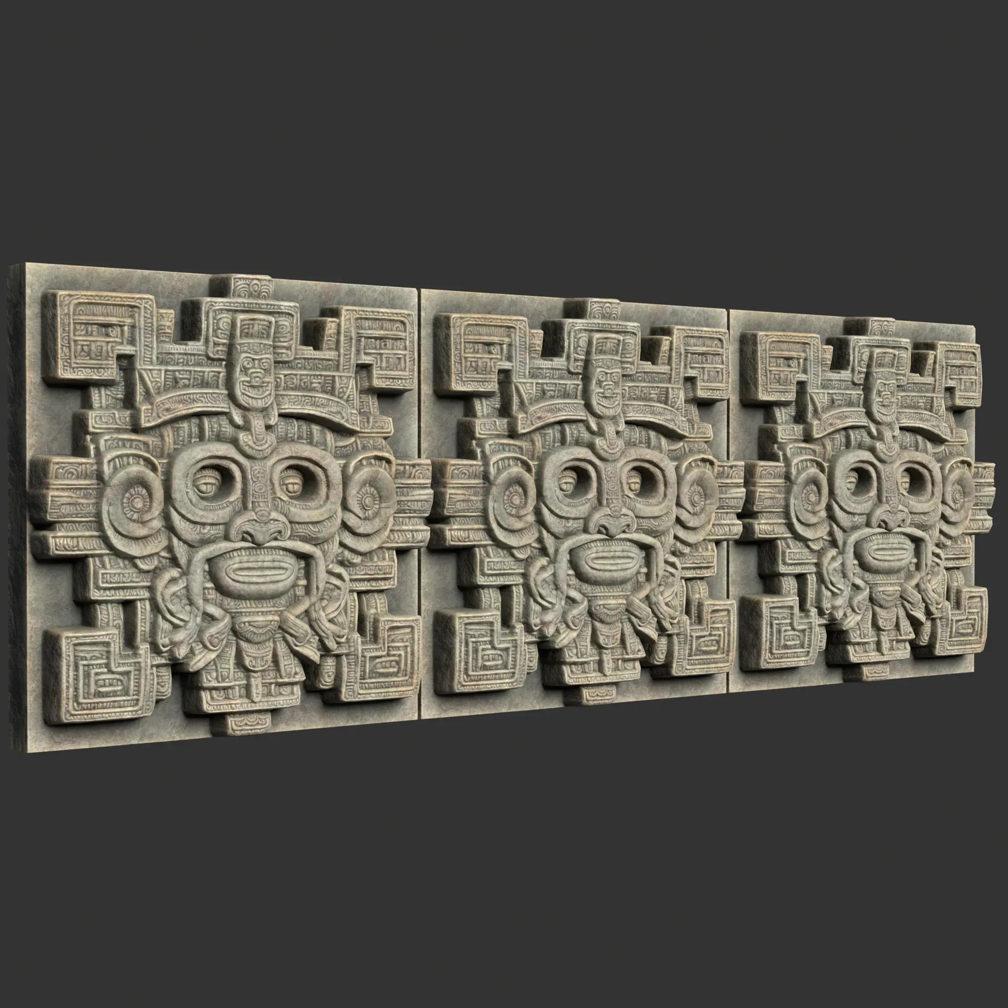 Low poly Mayan Temple Wall Decor 231206