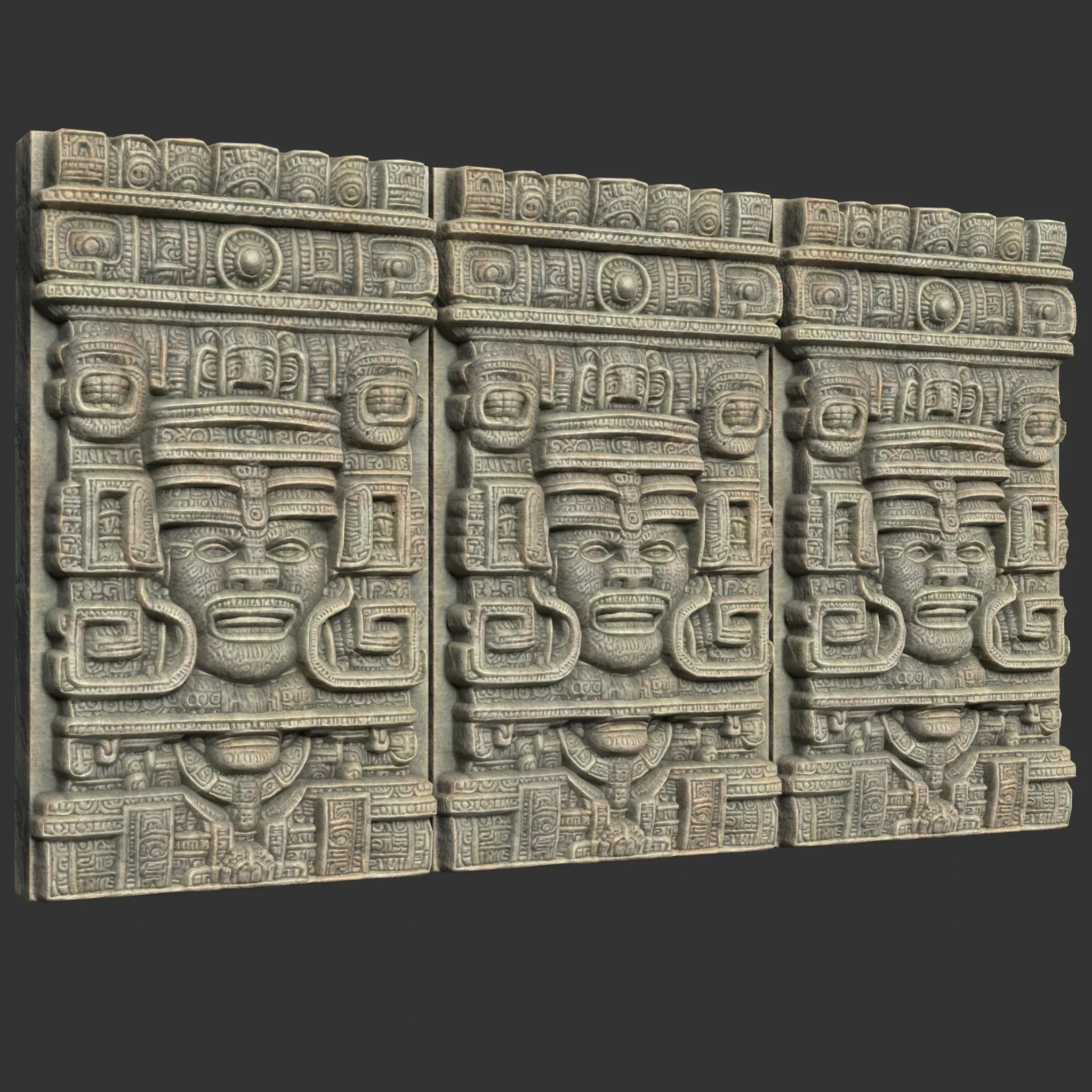 Low poly Mayan Temple Wall Decor 231206