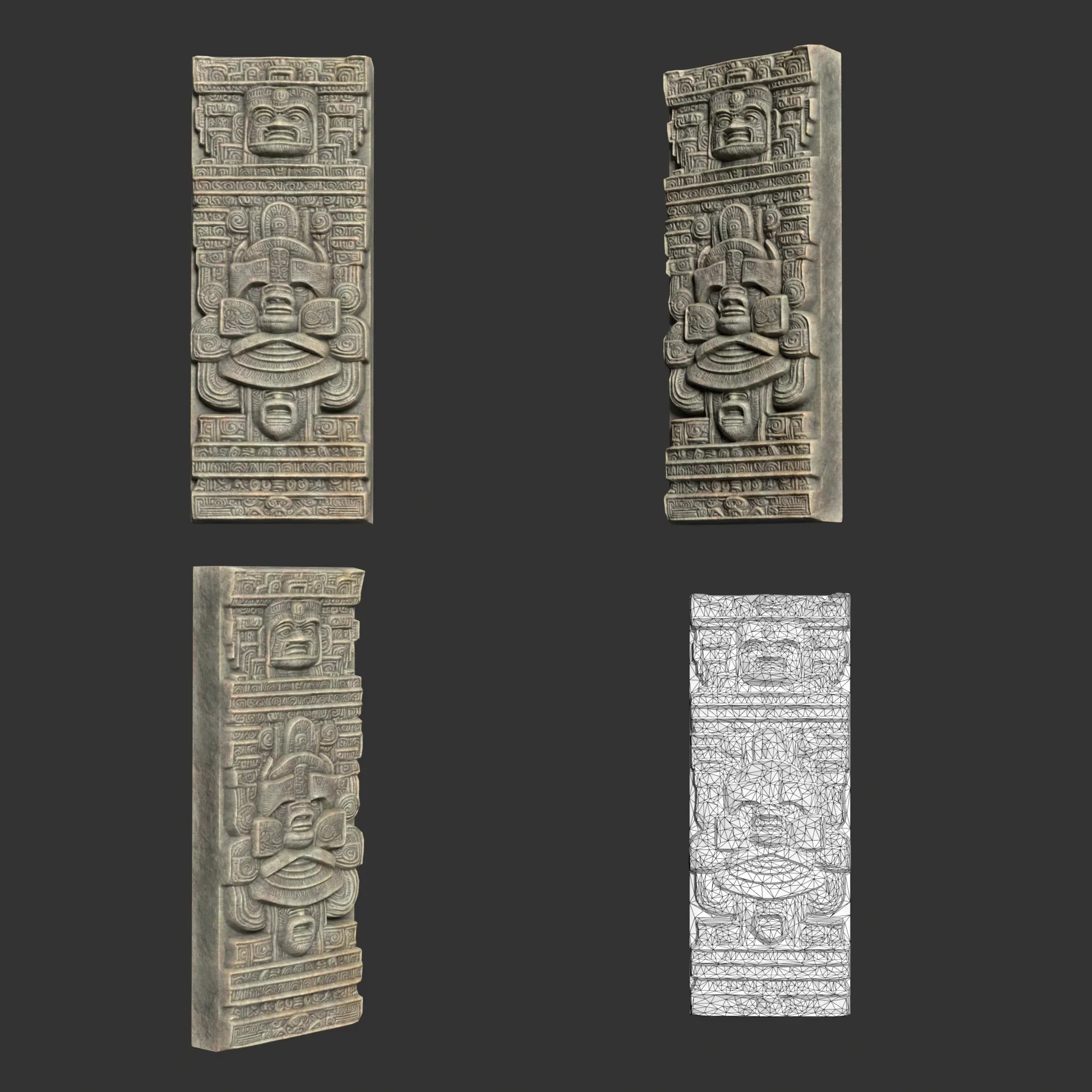 Low poly Mayan Temple Wall Decor 231206