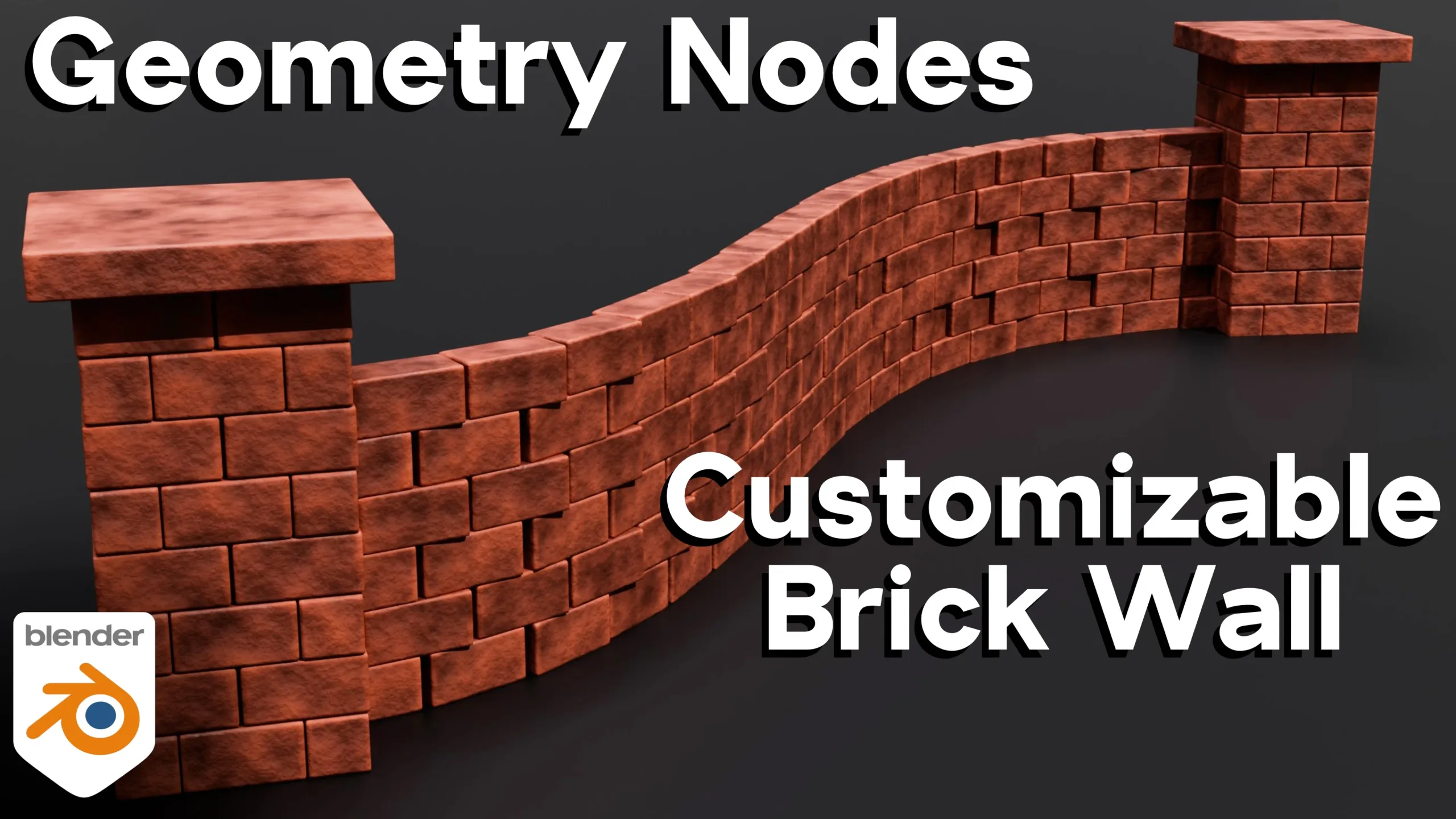 Customizable Brick Wall - Geometry Nodes (Blender)