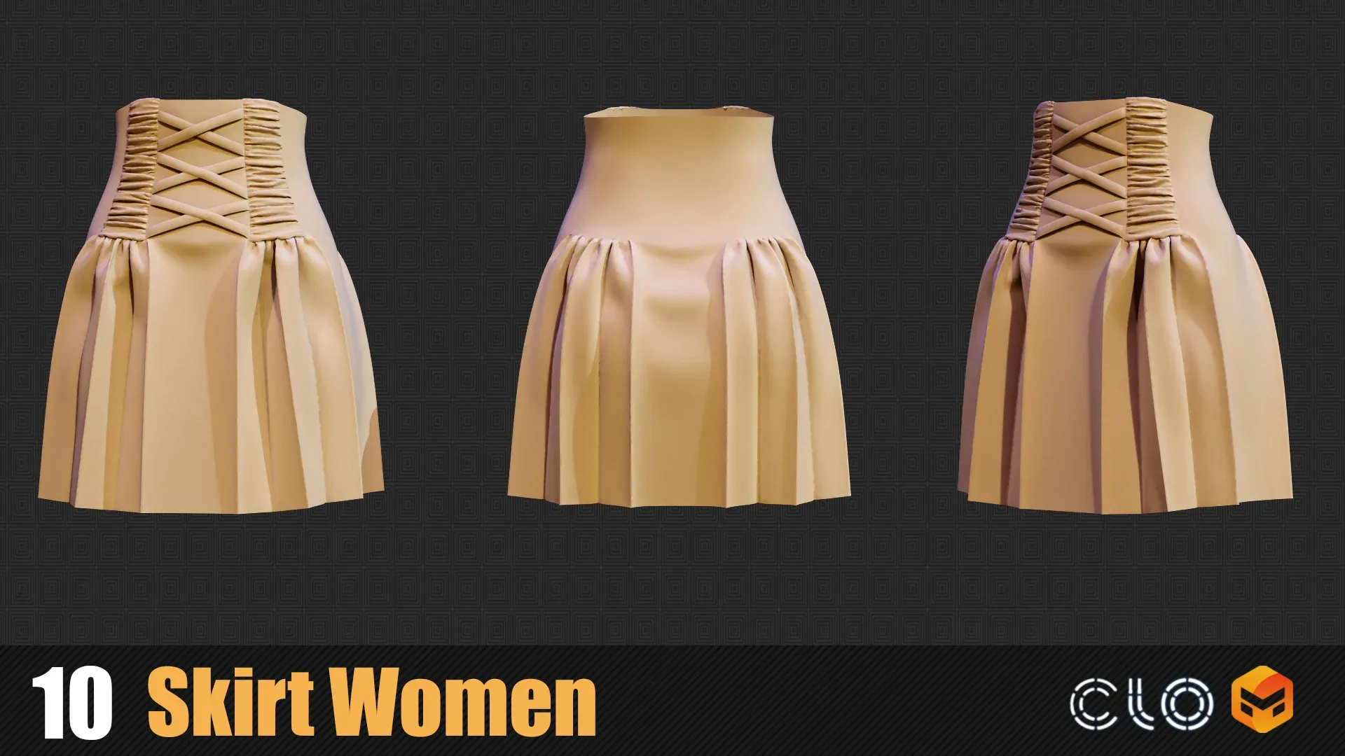 10 Skirt Female Outfit In Marvelous Designer / Clo3D  VOL02