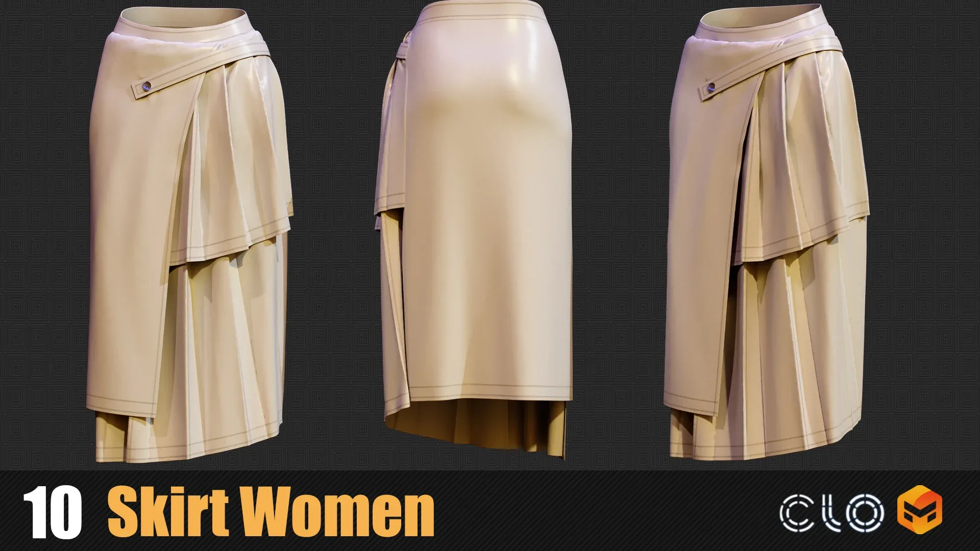 10 Skirt Female Outfit In Marvelous Designer / Clo3D  VOL02