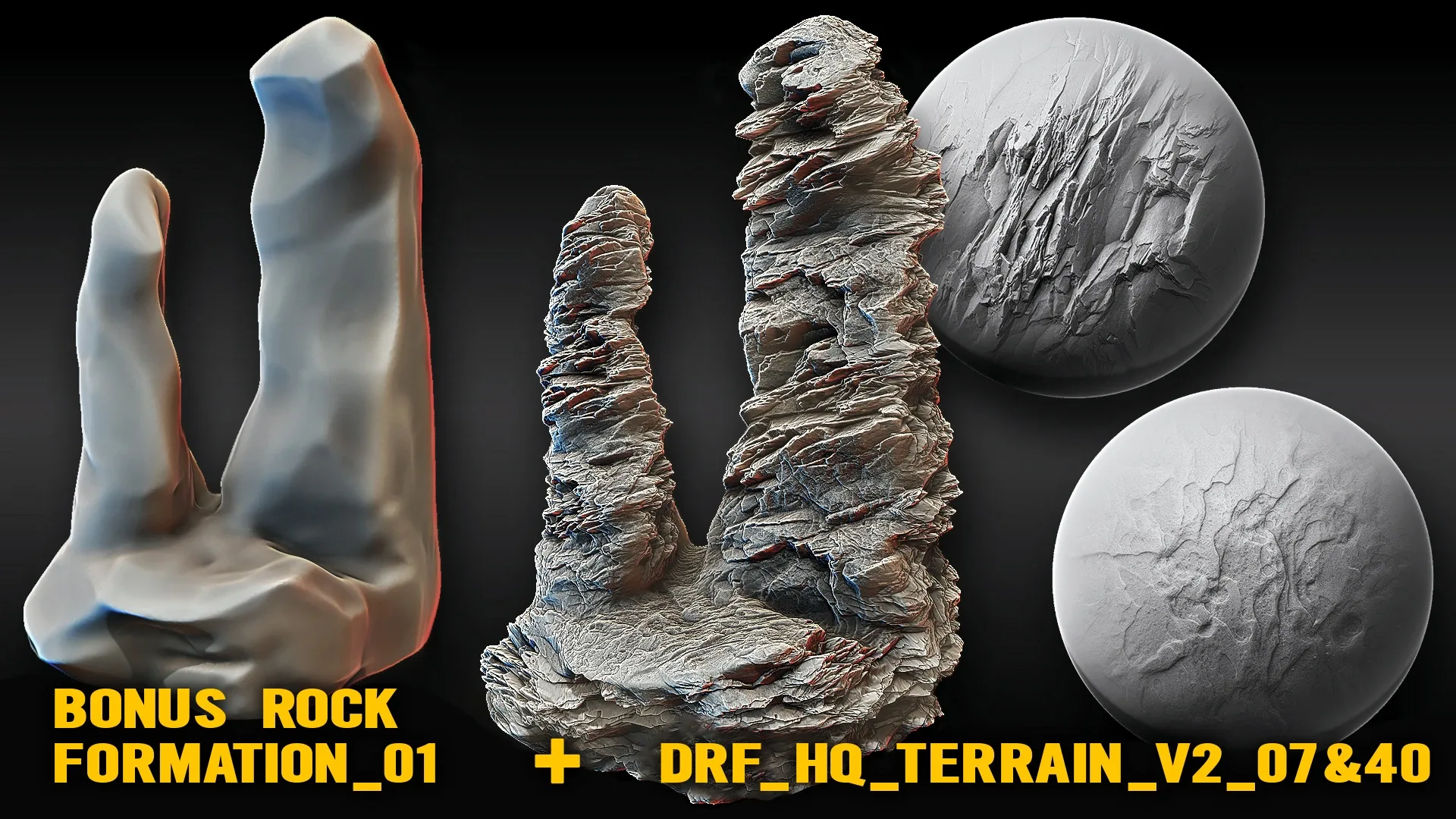 Blender Ultra HQ Terrain / Rock Seamless Sculpt brushes + Alphas Vol.2