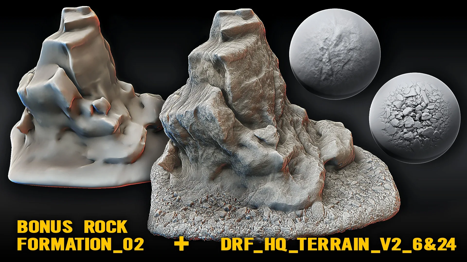 Blender Ultra HQ Terrain / Rock Seamless Sculpt brushes + Alphas Vol.2