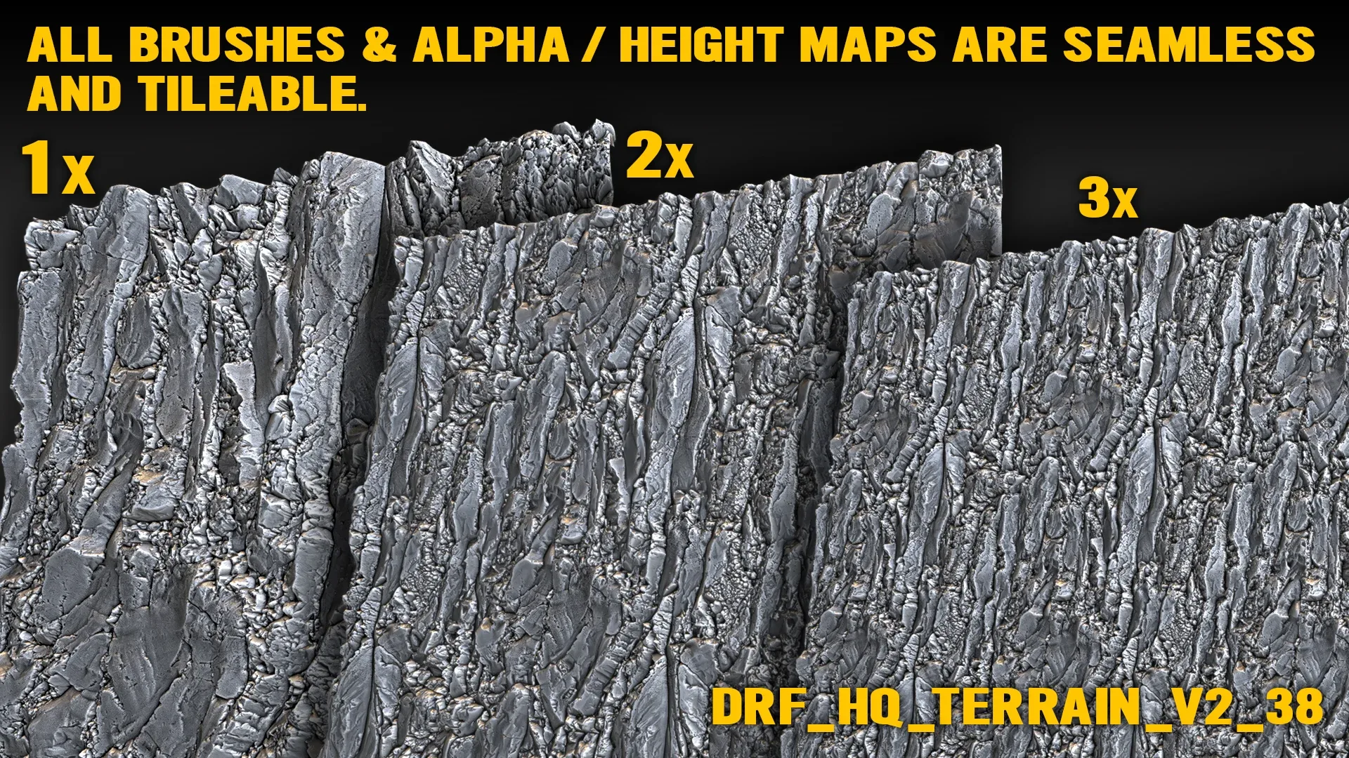 Blender Ultra HQ Terrain / Rock Seamless Sculpt brushes + Alphas Vol.2