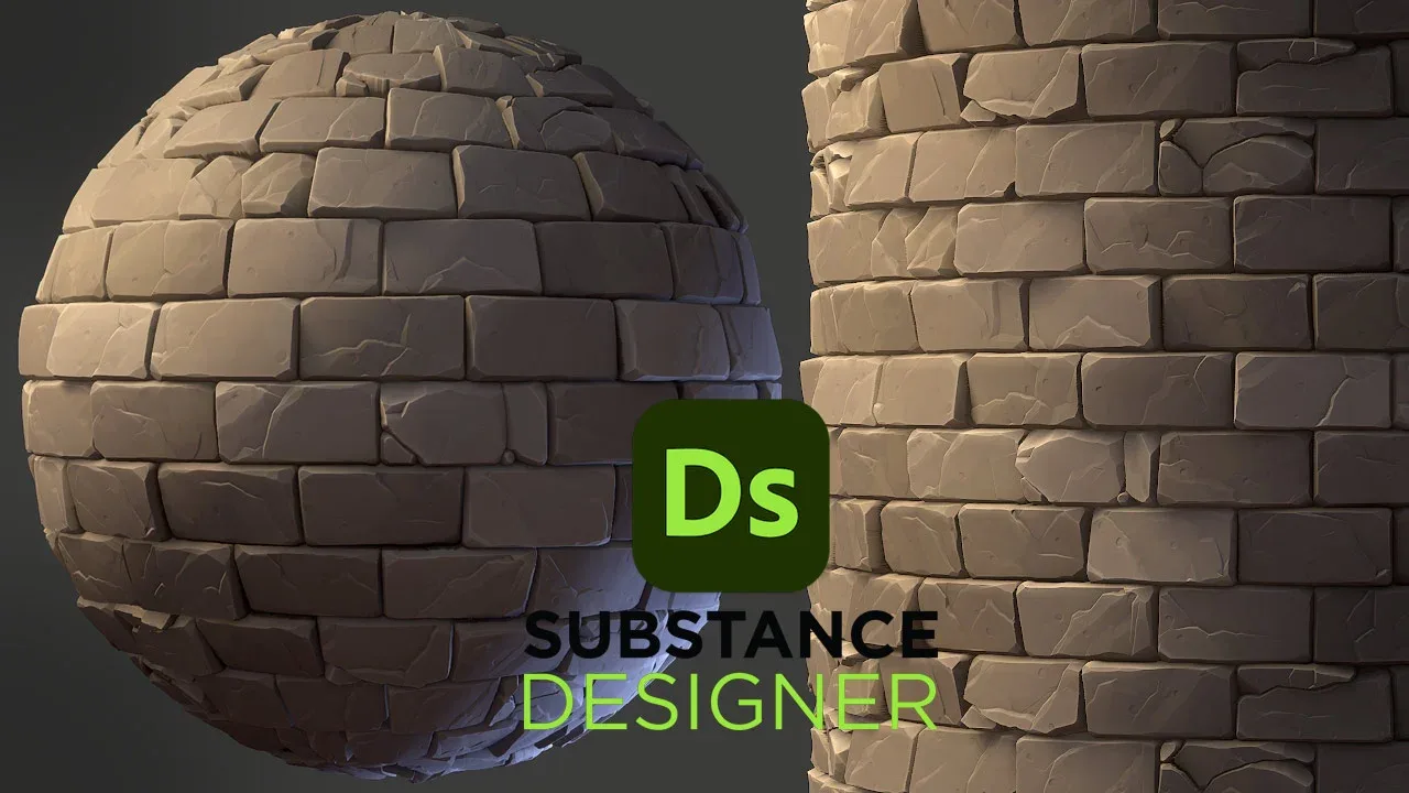 Stylized Brick Wall - Substance 3D Designer + Sbsar File