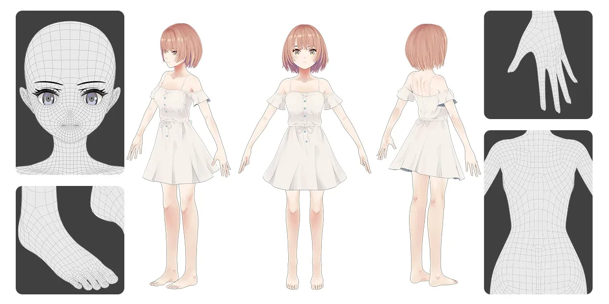 Anime Female Base Mesh Age Kit