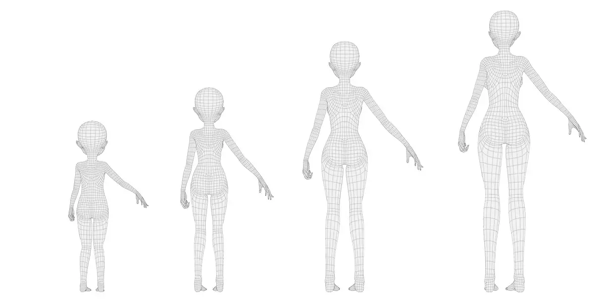 Anime Female Base Mesh Age Kit