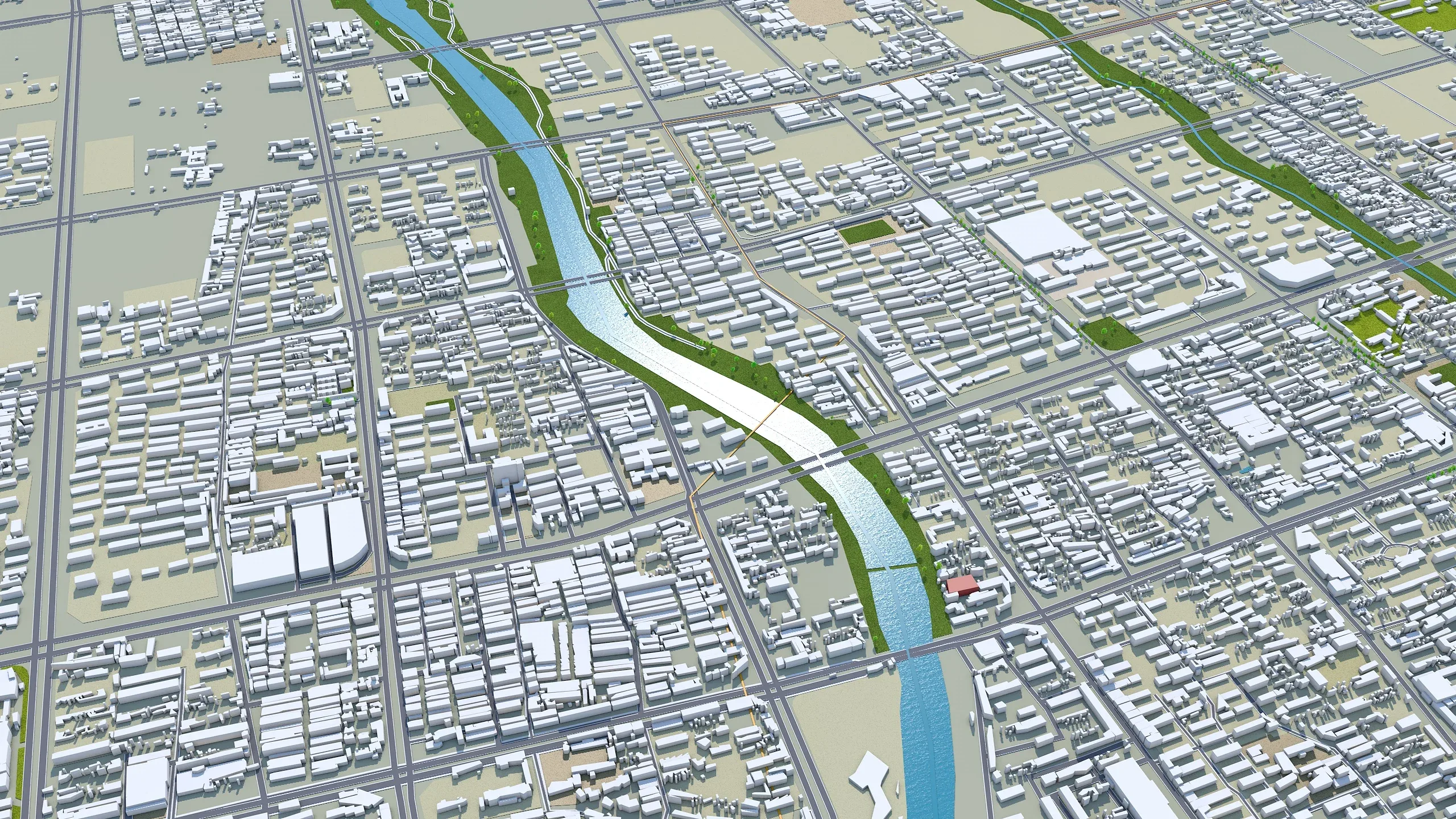 Weifang city Shandong China 3d model 50km
