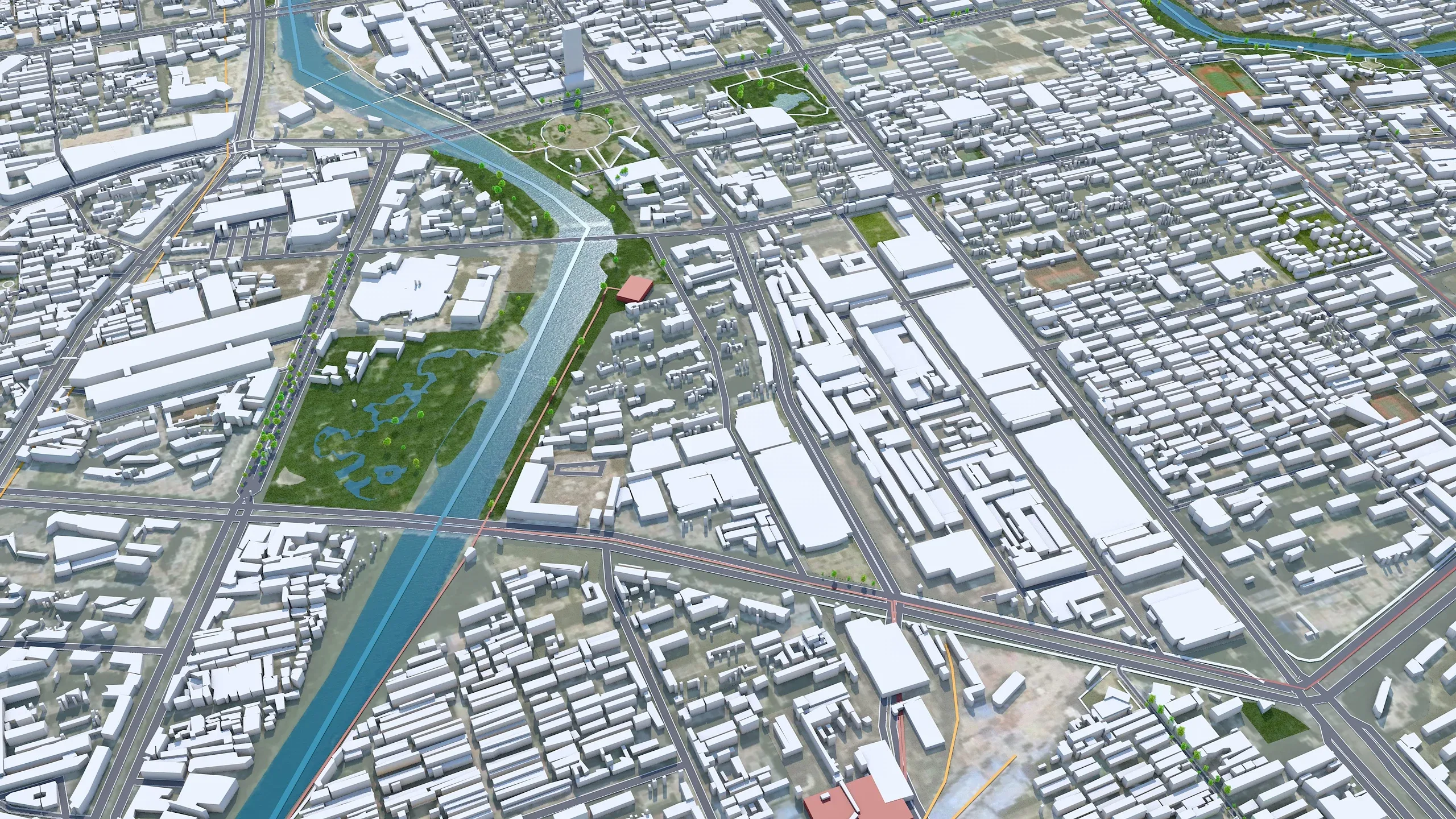 Weifang city Shandong China 3d model 50km