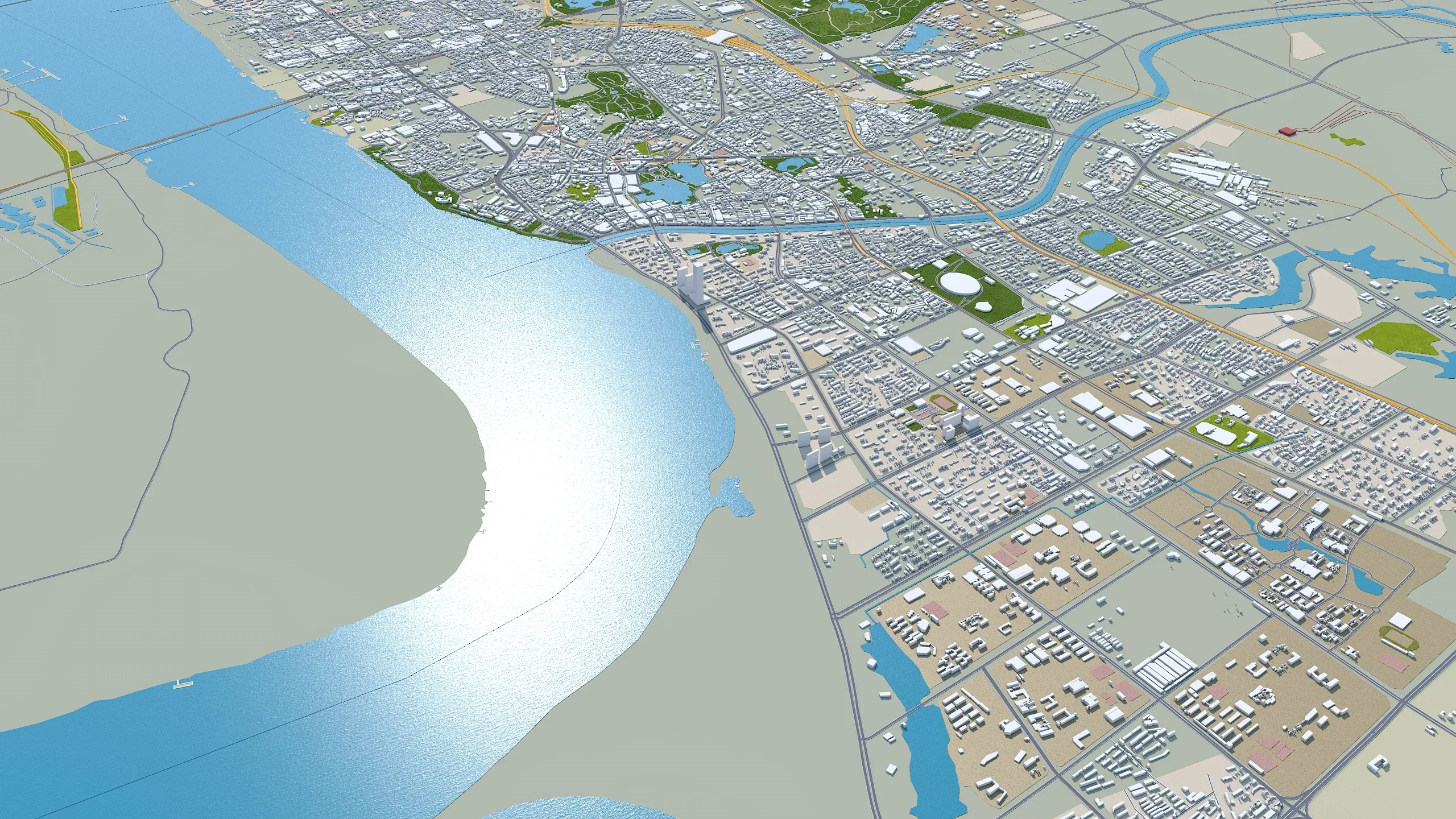 Wuhu Anhui city China 3d model 40km