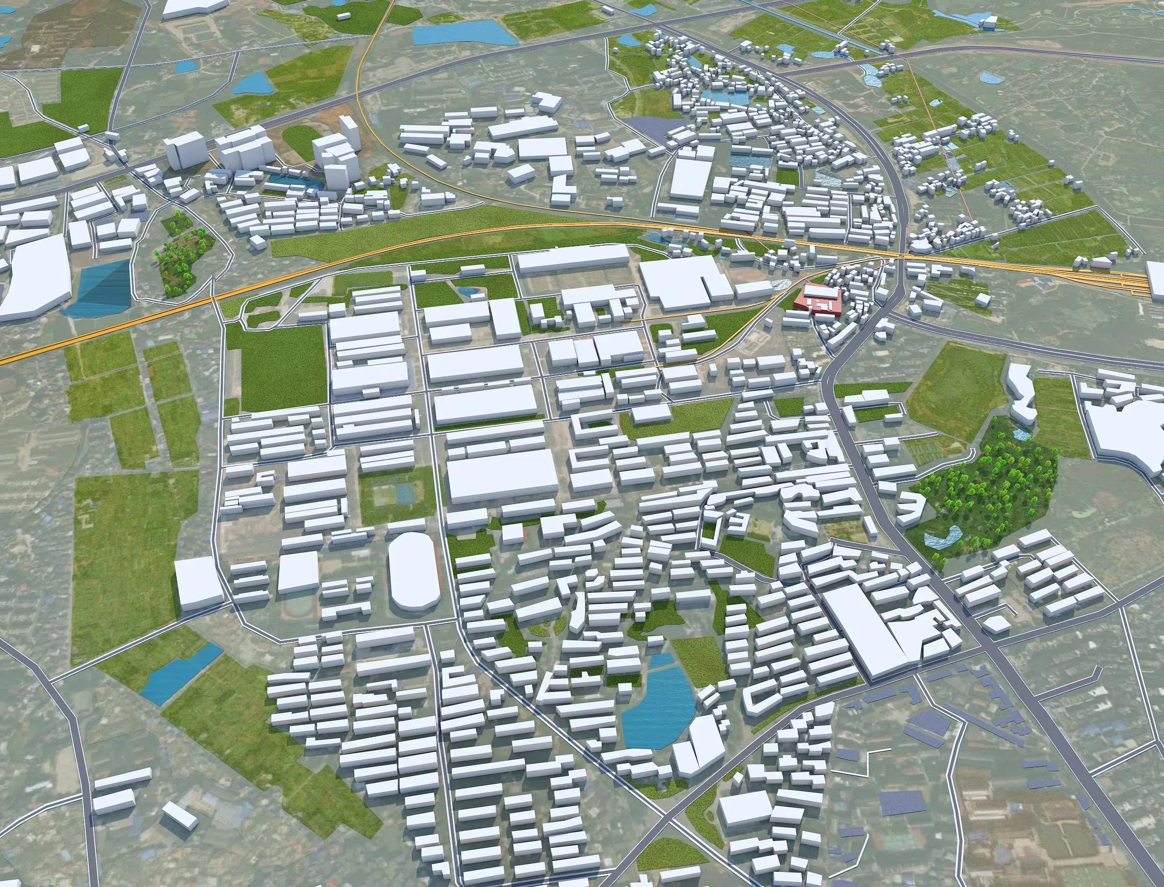 Xiangtan city Hunan China 3d model 35km