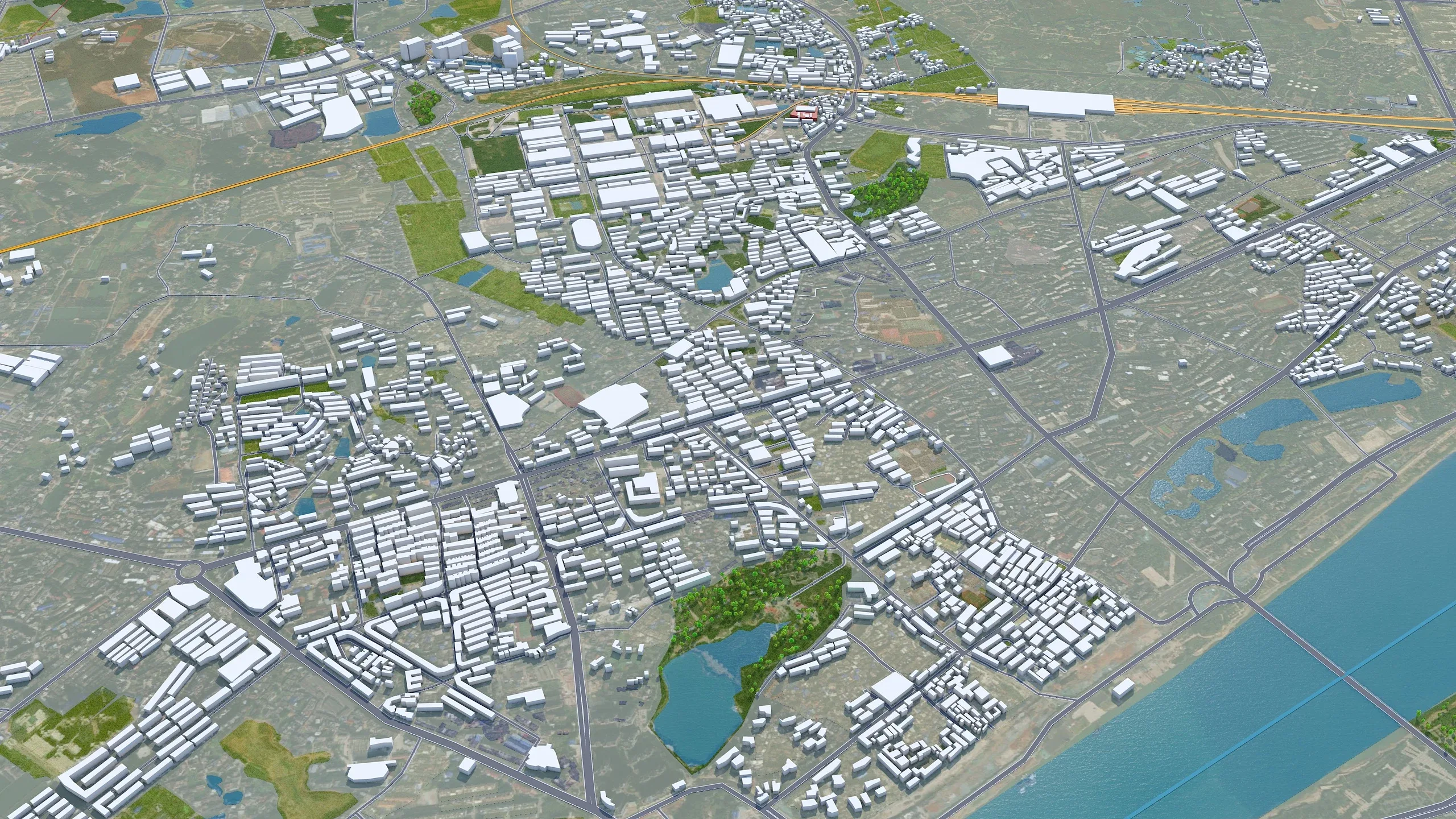 Xiangtan city Hunan China 3d model 35km