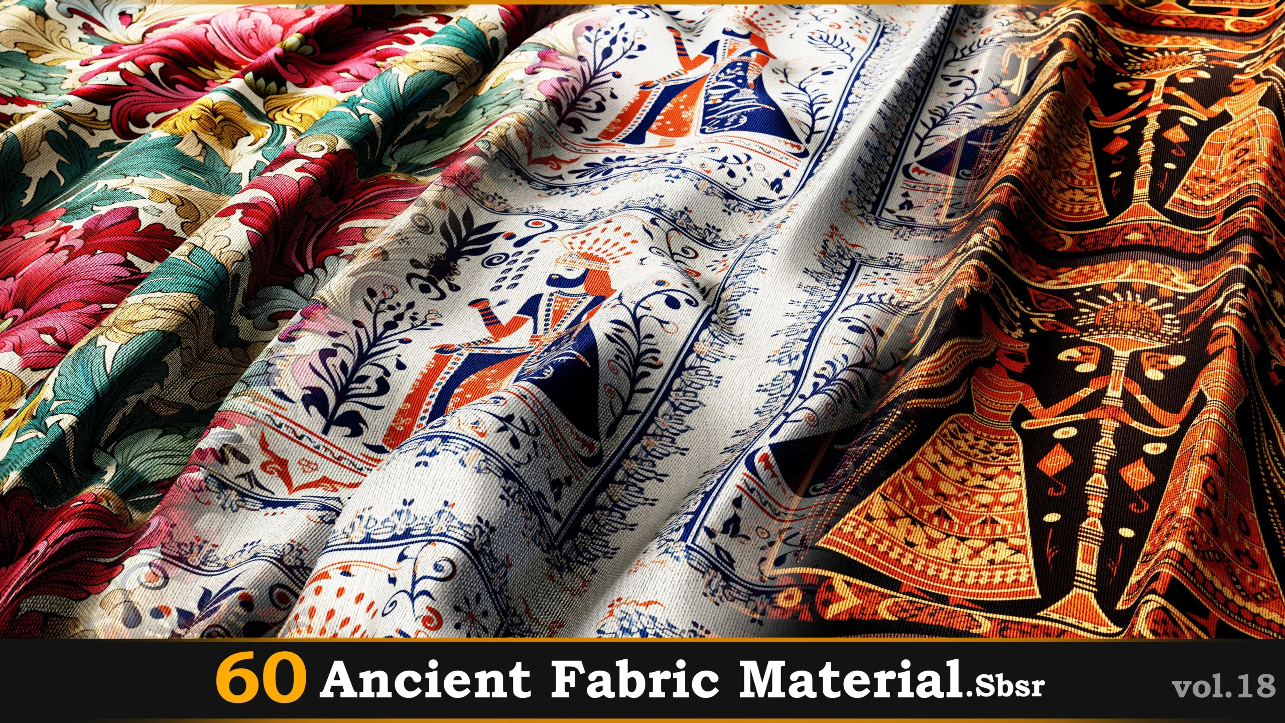 60 Ancient Fabric Material_Sbsar Vol.18