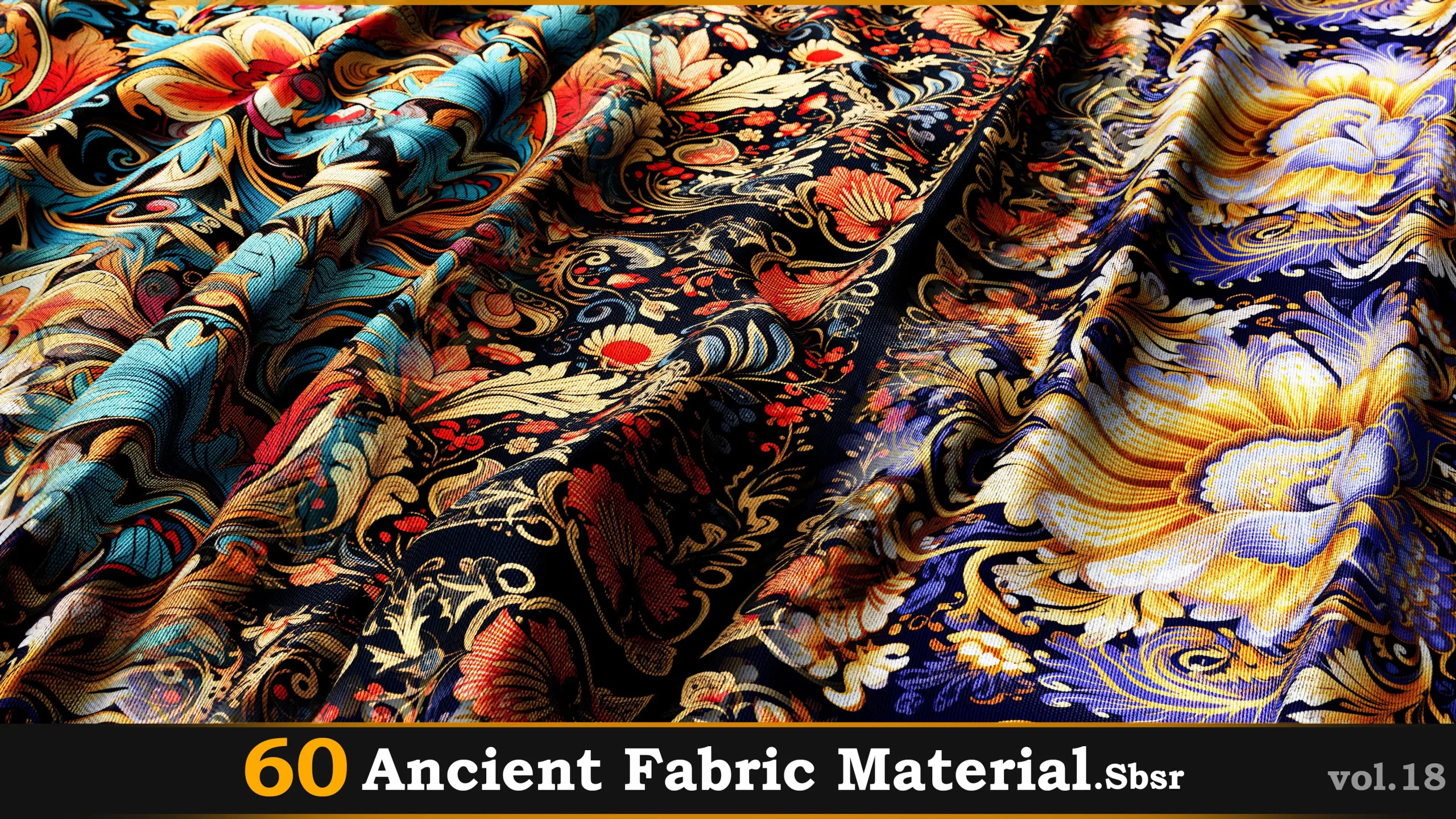 60 Ancient Fabric Material_Sbsar Vol.18