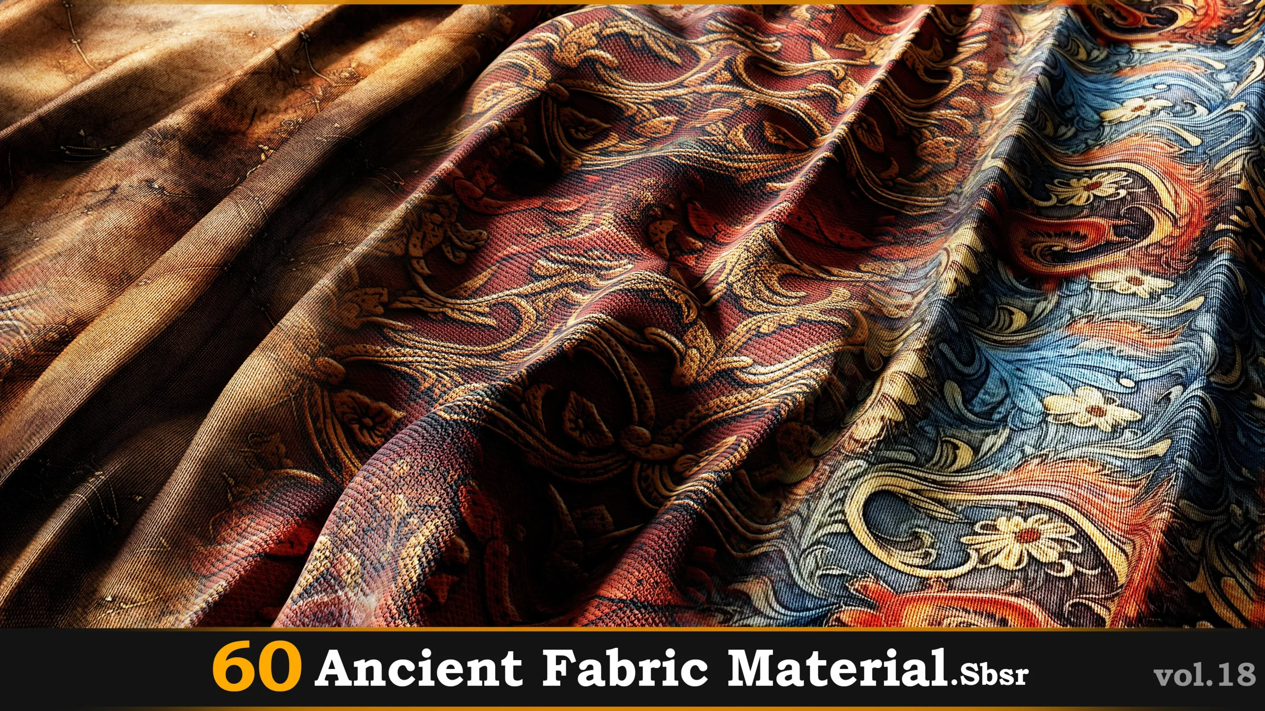 60 Ancient Fabric Material_Sbsar Vol.18