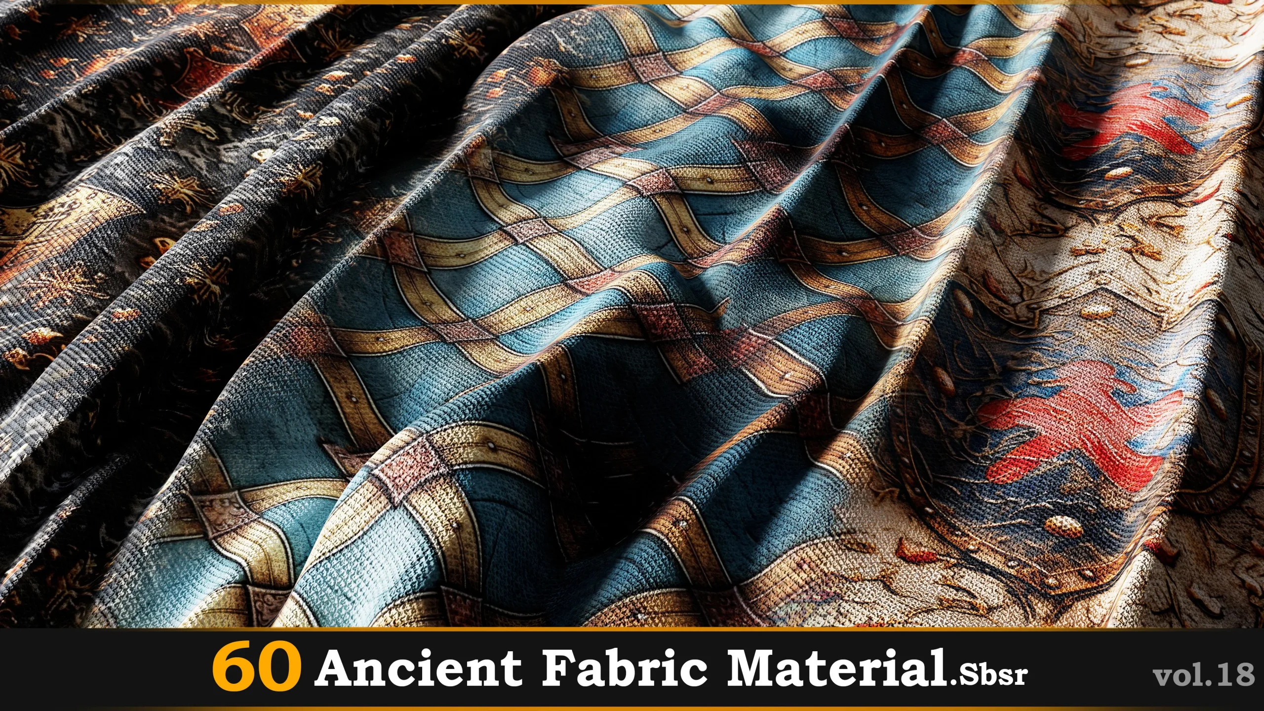 60 Ancient Fabric Material_Sbsar Vol.18