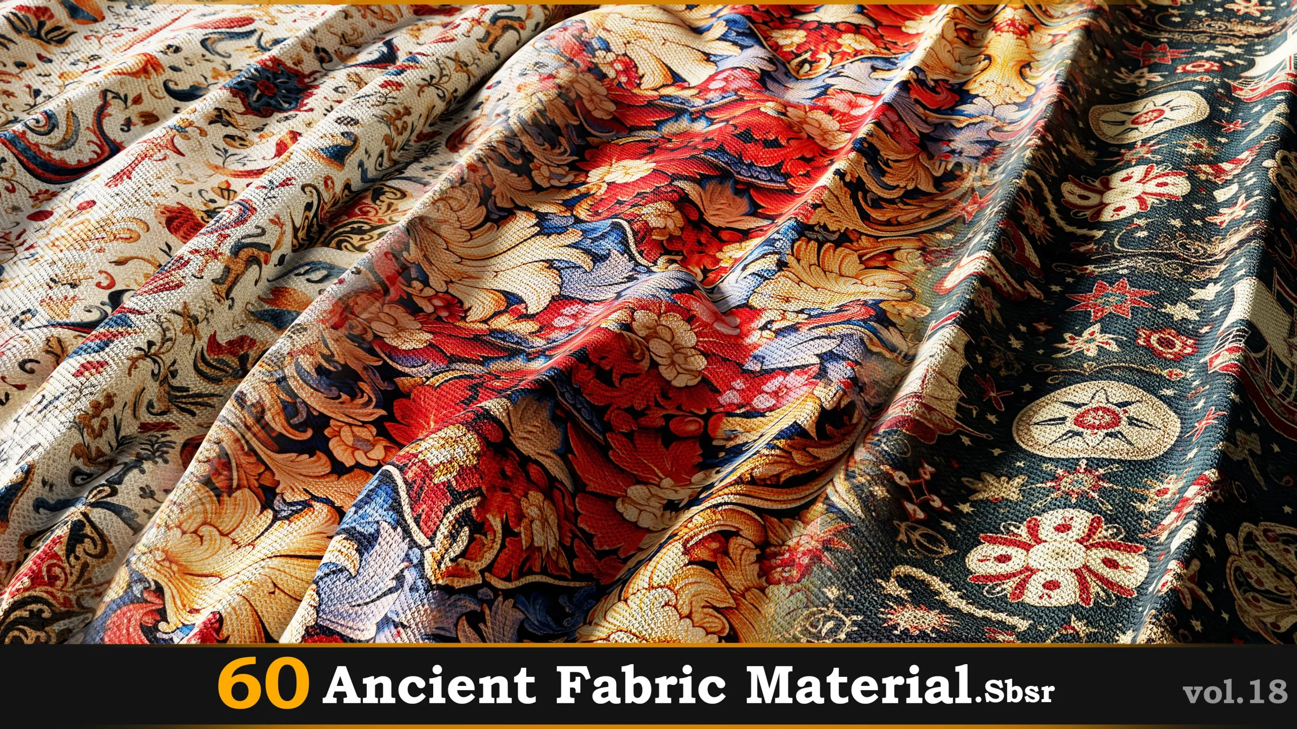 60 Ancient Fabric Material_Sbsar Vol.18