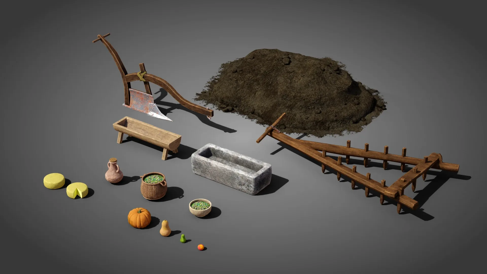 Medieval farmer props FlippedNormals