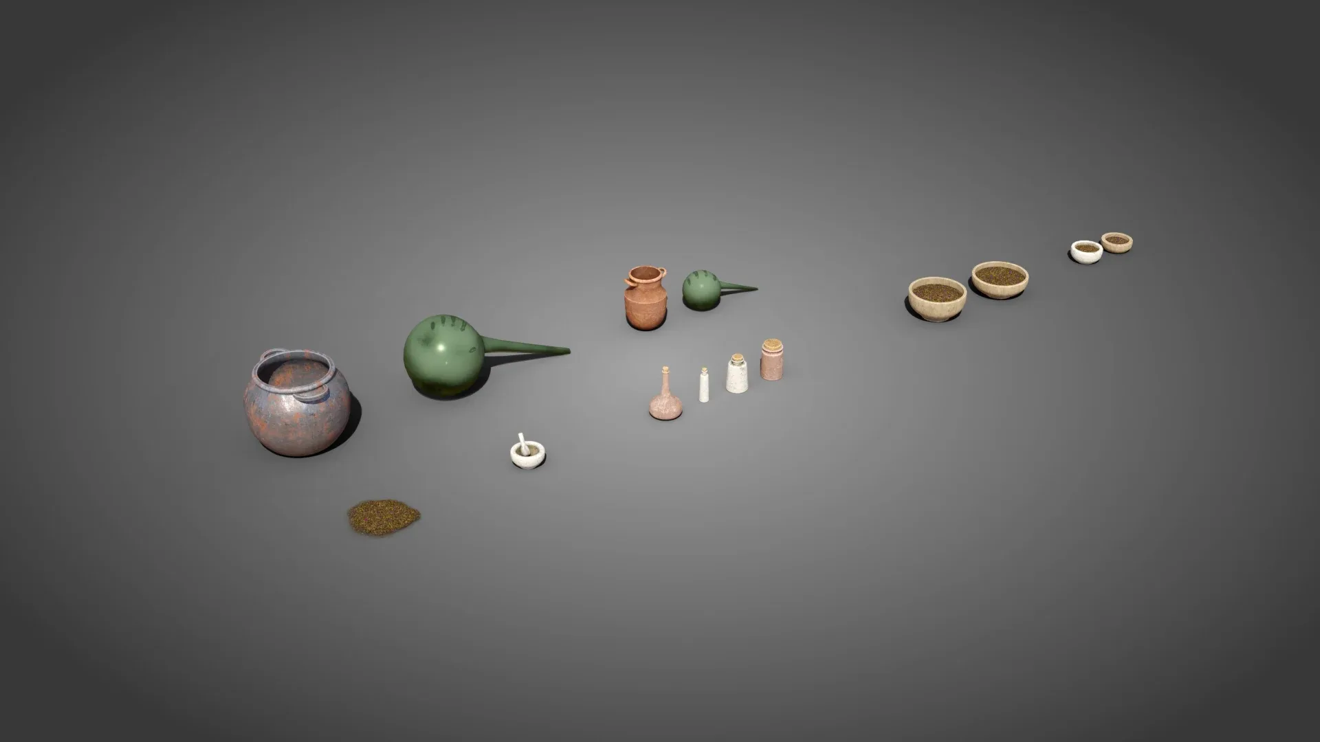 Medieval herbalist props