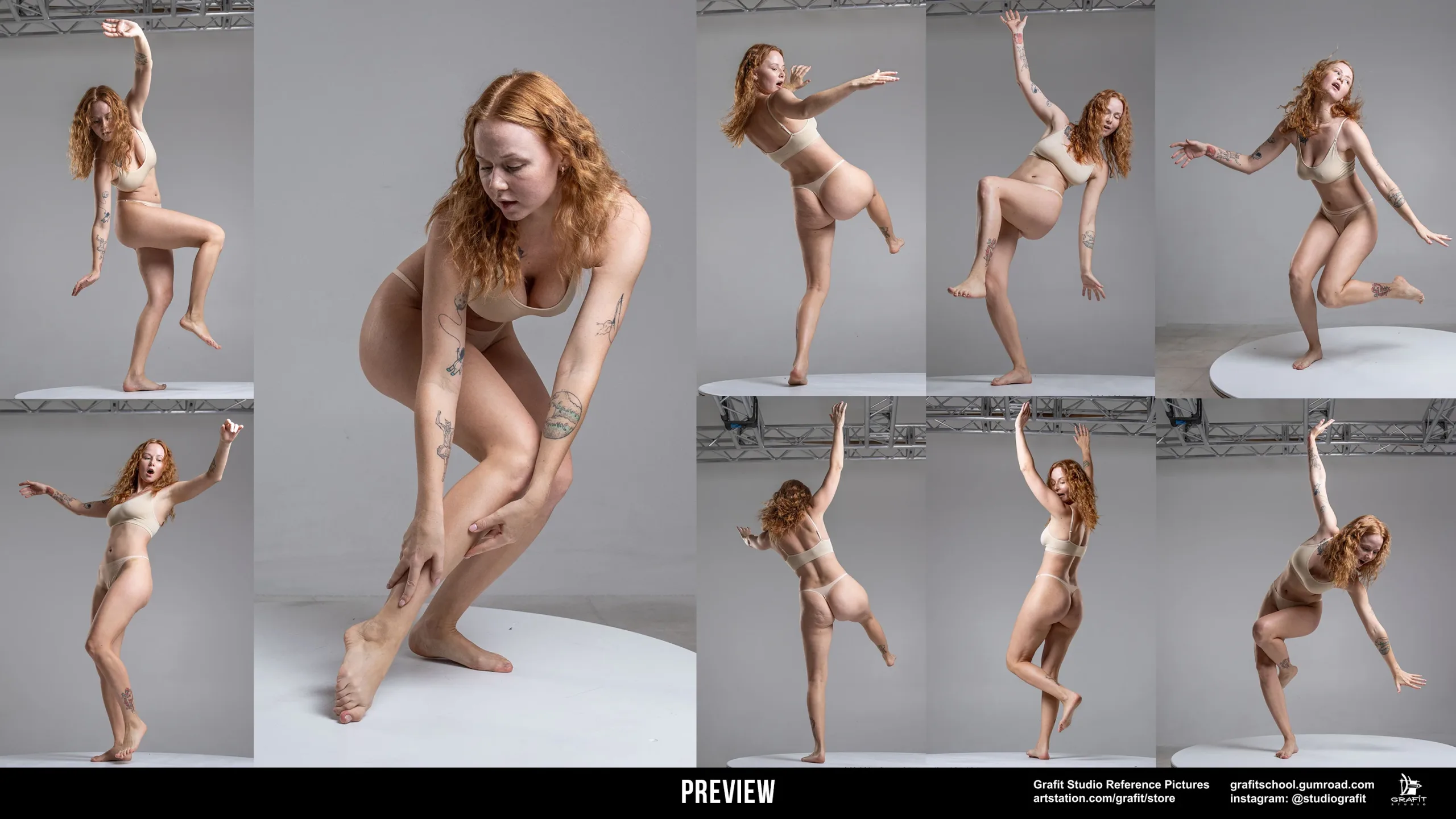 1200+ Active ginger girl poses