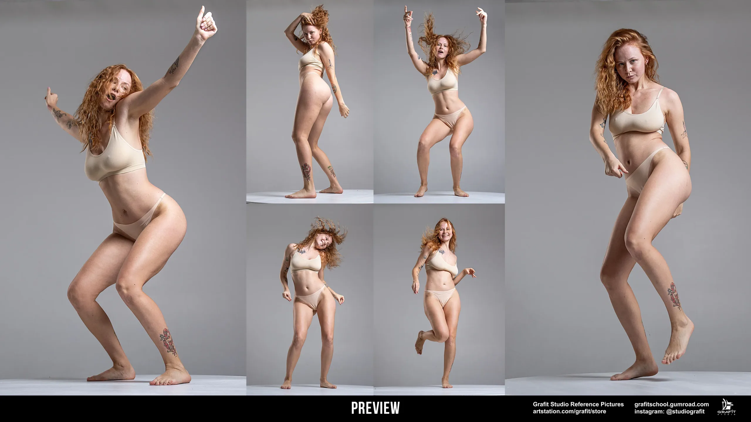 1200+ Active ginger girl poses