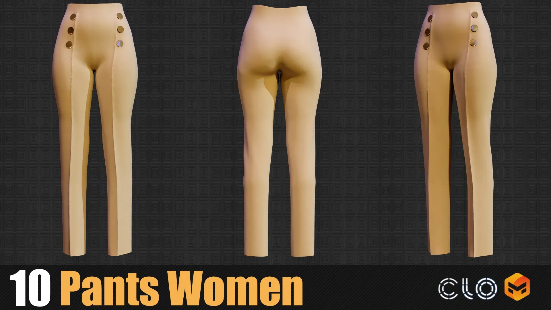 10 Pants Female Outfit In Marvelous Designer / Clo3D