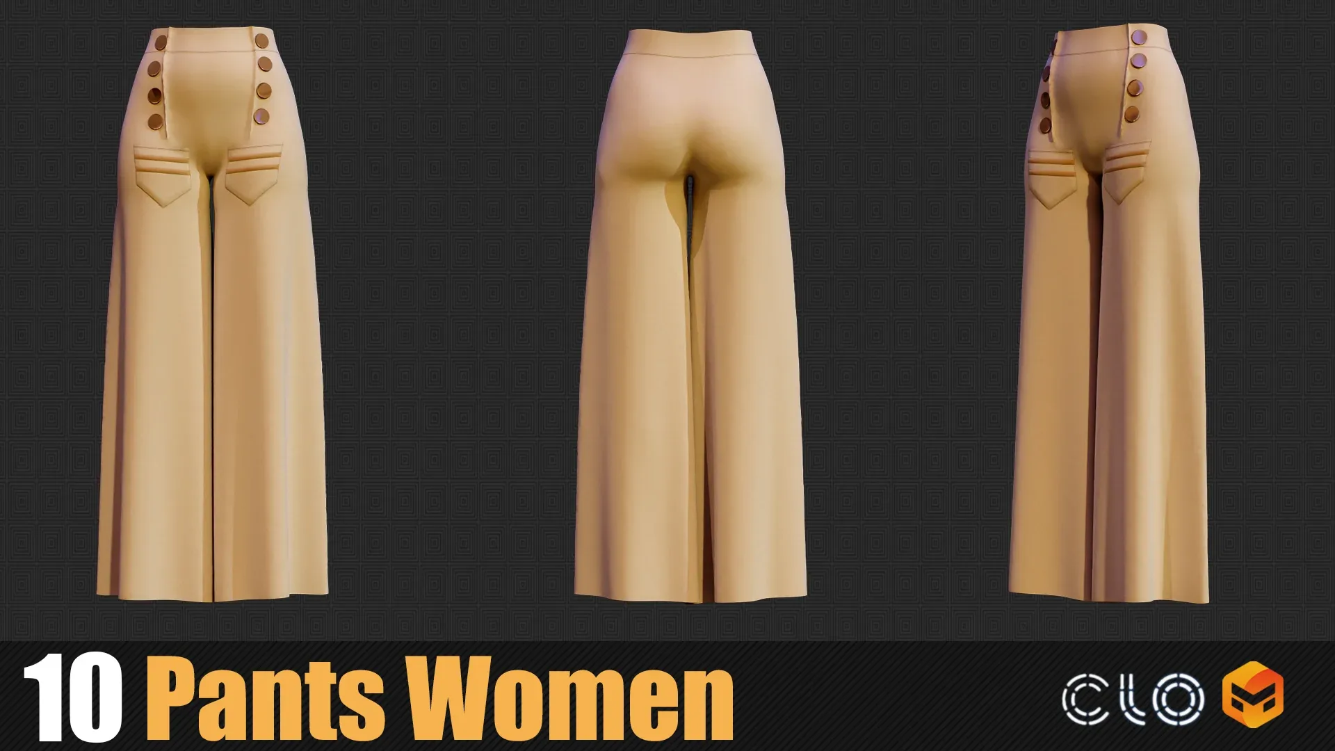 10 Pants Female Outfit In Marvelous Designer / Clo3D