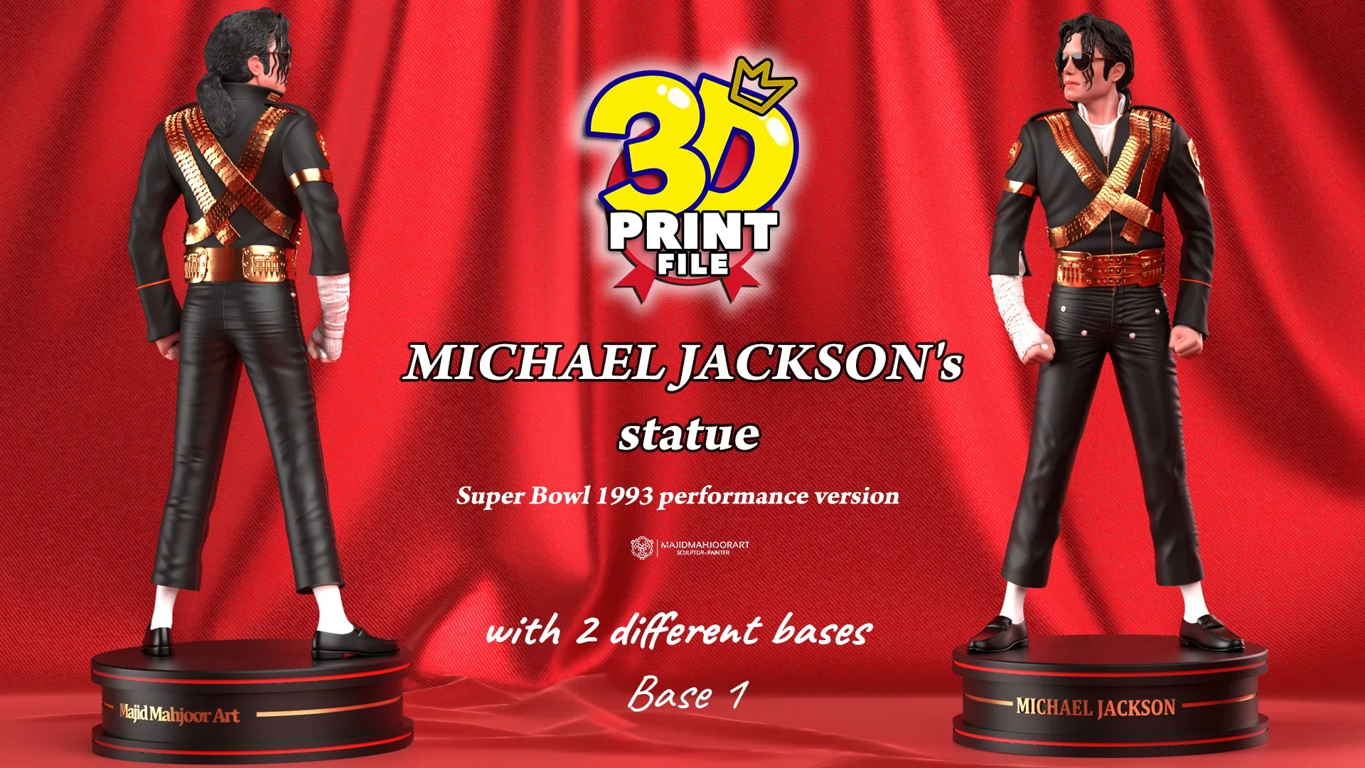 Michael Jackson 3D model 1993 Super Bowl performance printable 3D print model