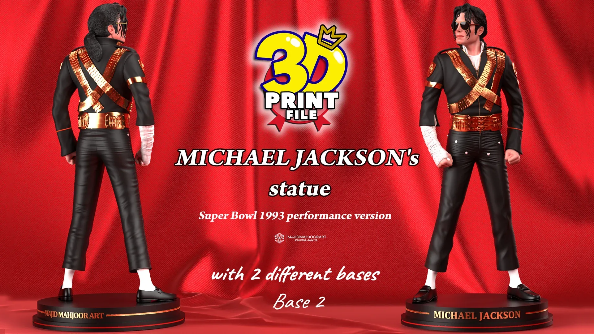 Michael Jackson 3D model 1993 Super Bowl performance printable 3D print model