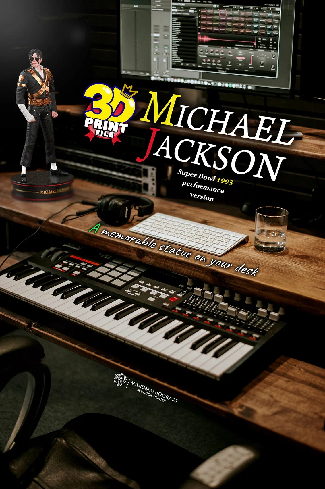 Michael Jackson 3D model 1993 Super Bowl performance printable 3D print model