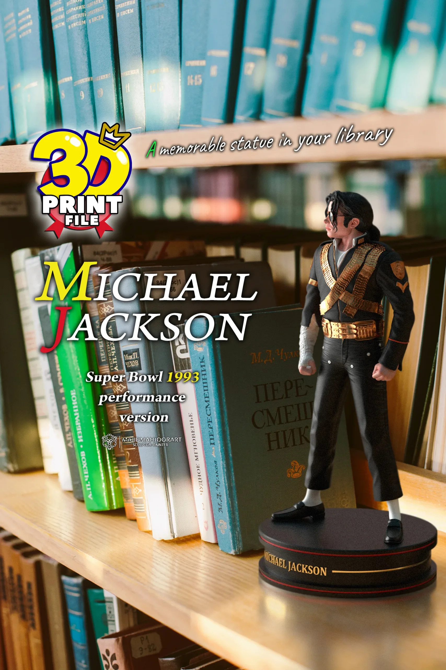 Michael Jackson 3D model 1993 Super Bowl performance printable 3D print model