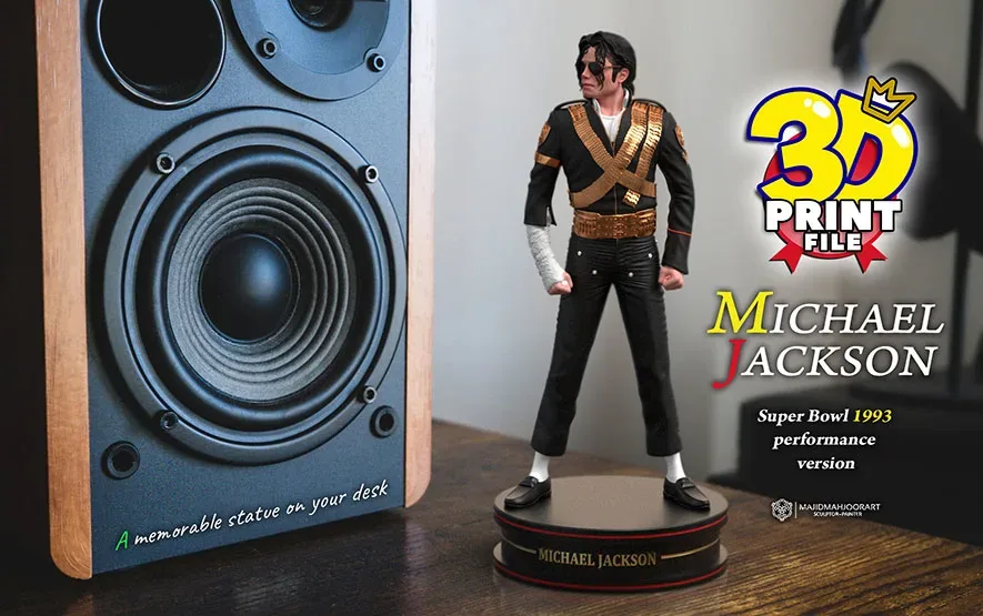 Michael Jackson 3D model 1993 Super Bowl performance printable 3D print model