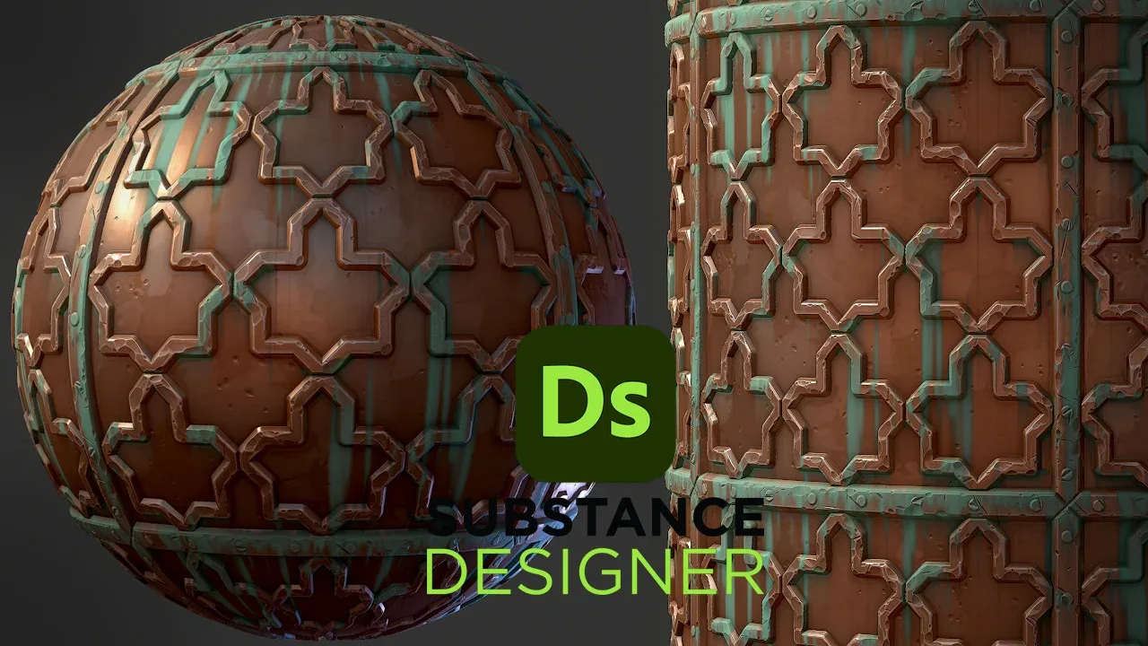 Stylized Metal Wall - Substance 3D Designer + Sbsar File