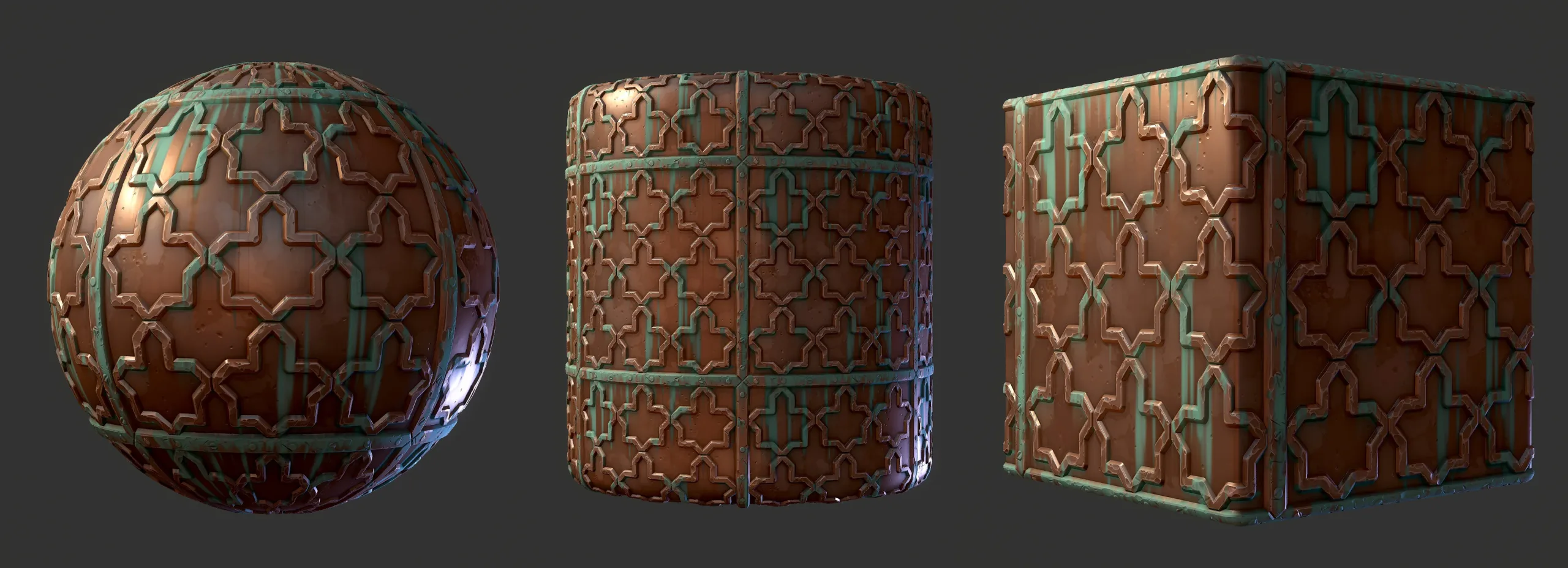 Stylized Metal Wall - Substance 3D Designer + Sbsar File