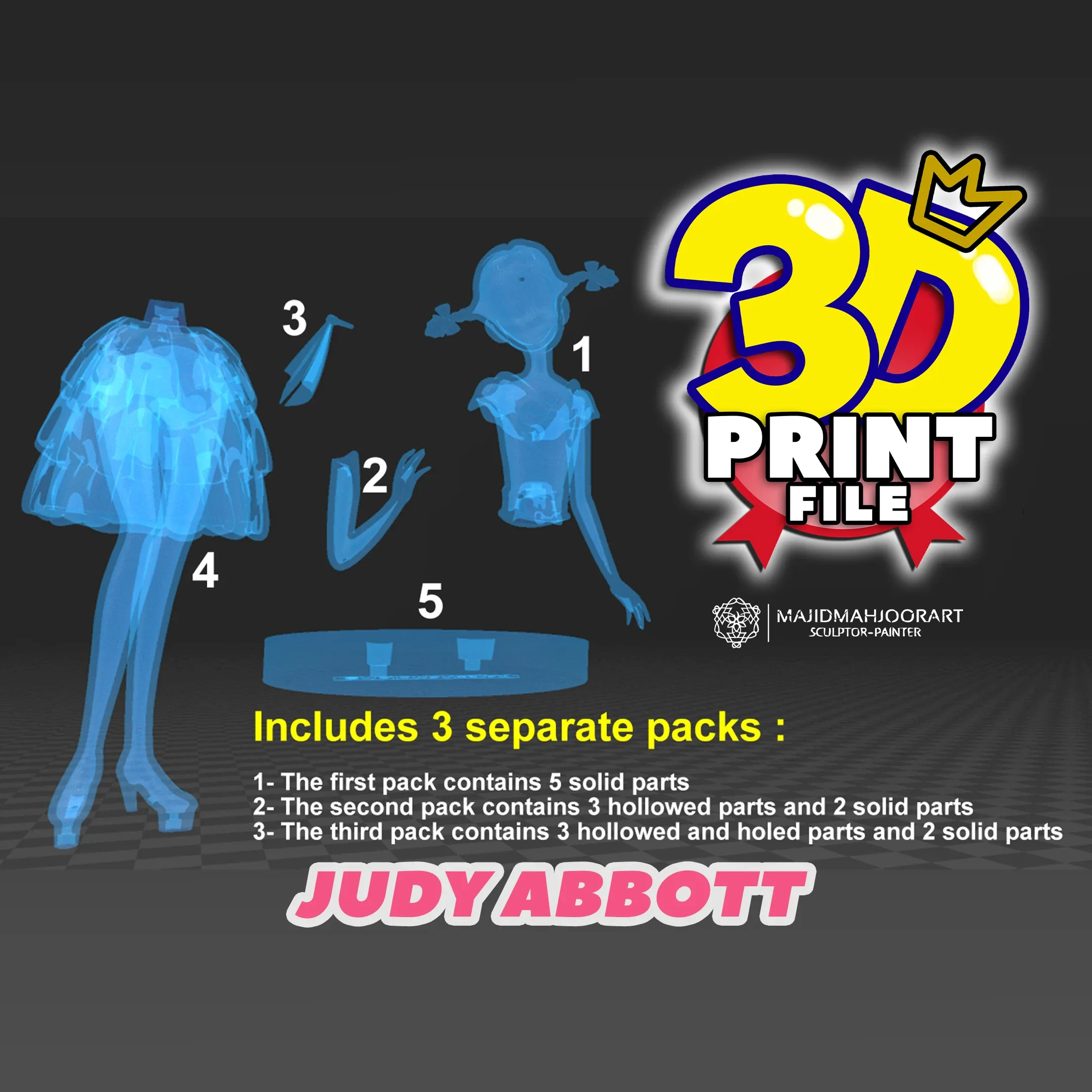 JUDY ABBOTT 3D MODEL ( 3D PRINTING-READY ) STL FILE