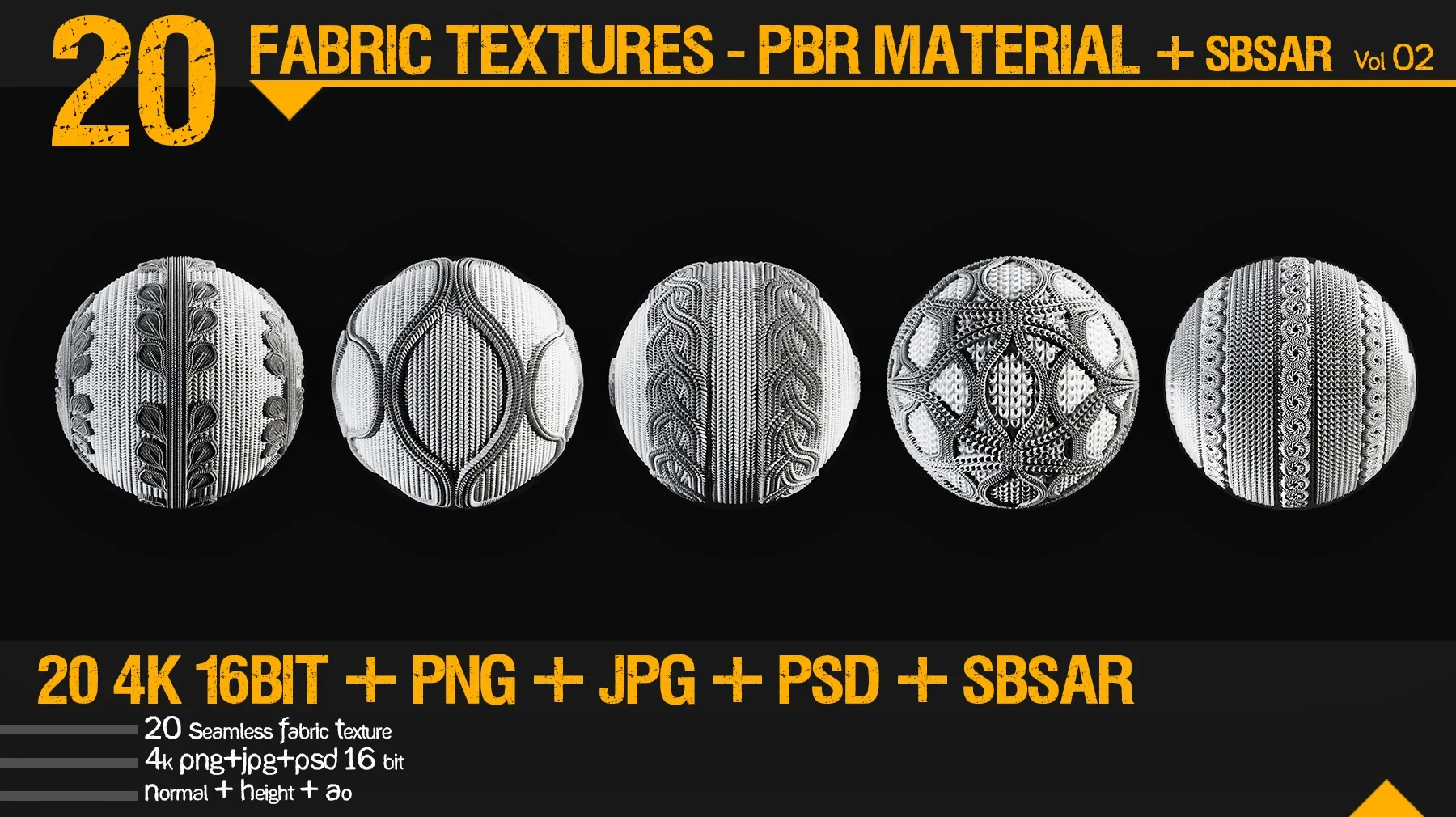 20 fabric textures - PBR Material + Sbsar (substance material) _ vol 02