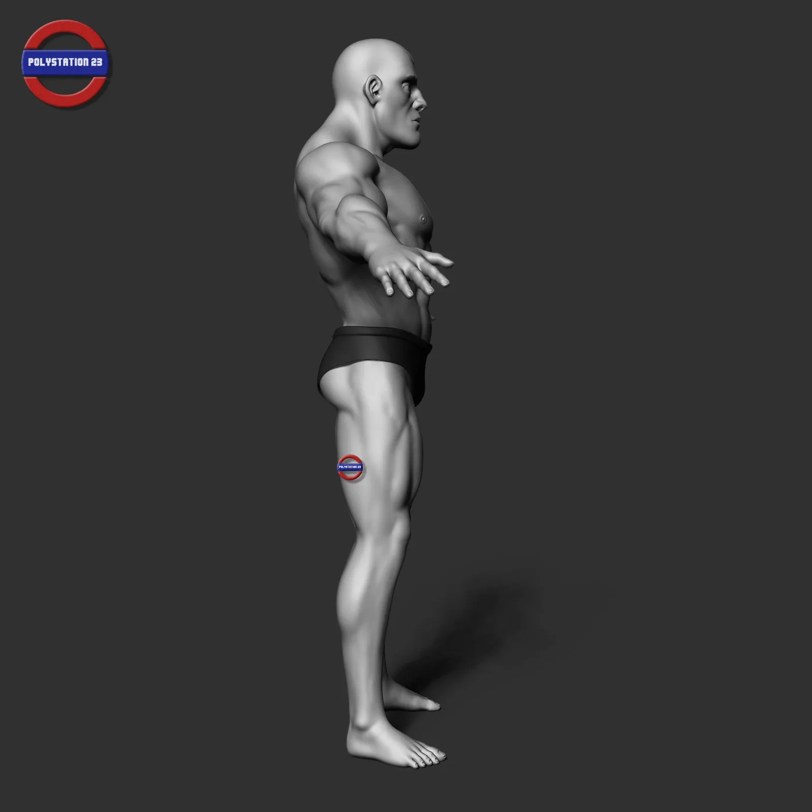 cartoon stylized male body v1 zbrush highpoly