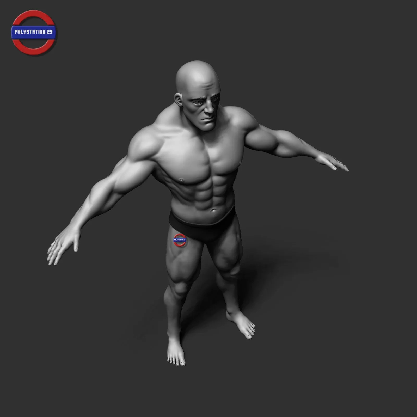 cartoon stylized male body v1 zbrush highpoly