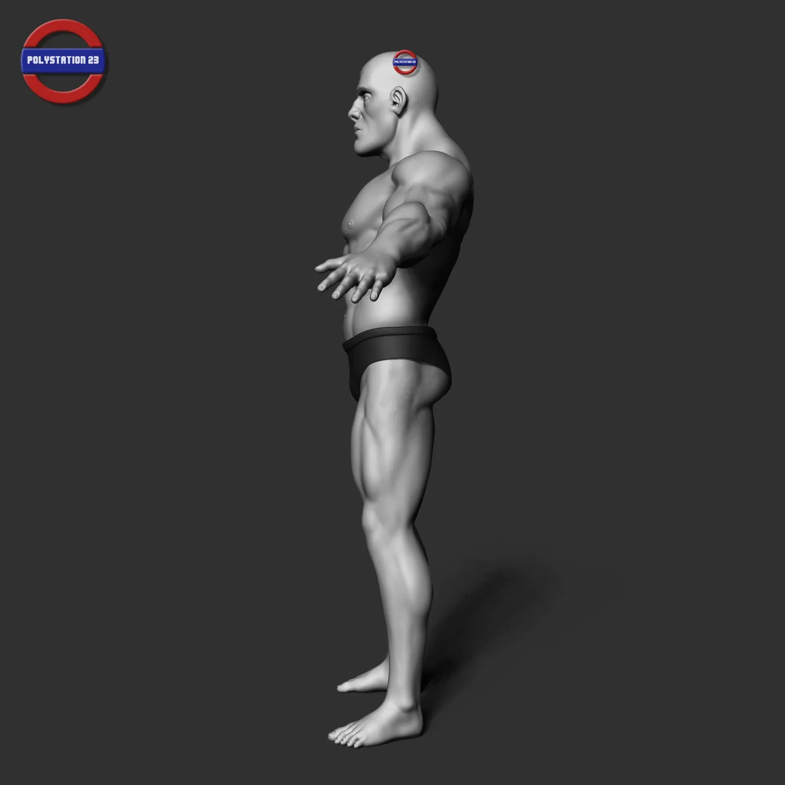 cartoon stylized male body v1 zbrush highpoly