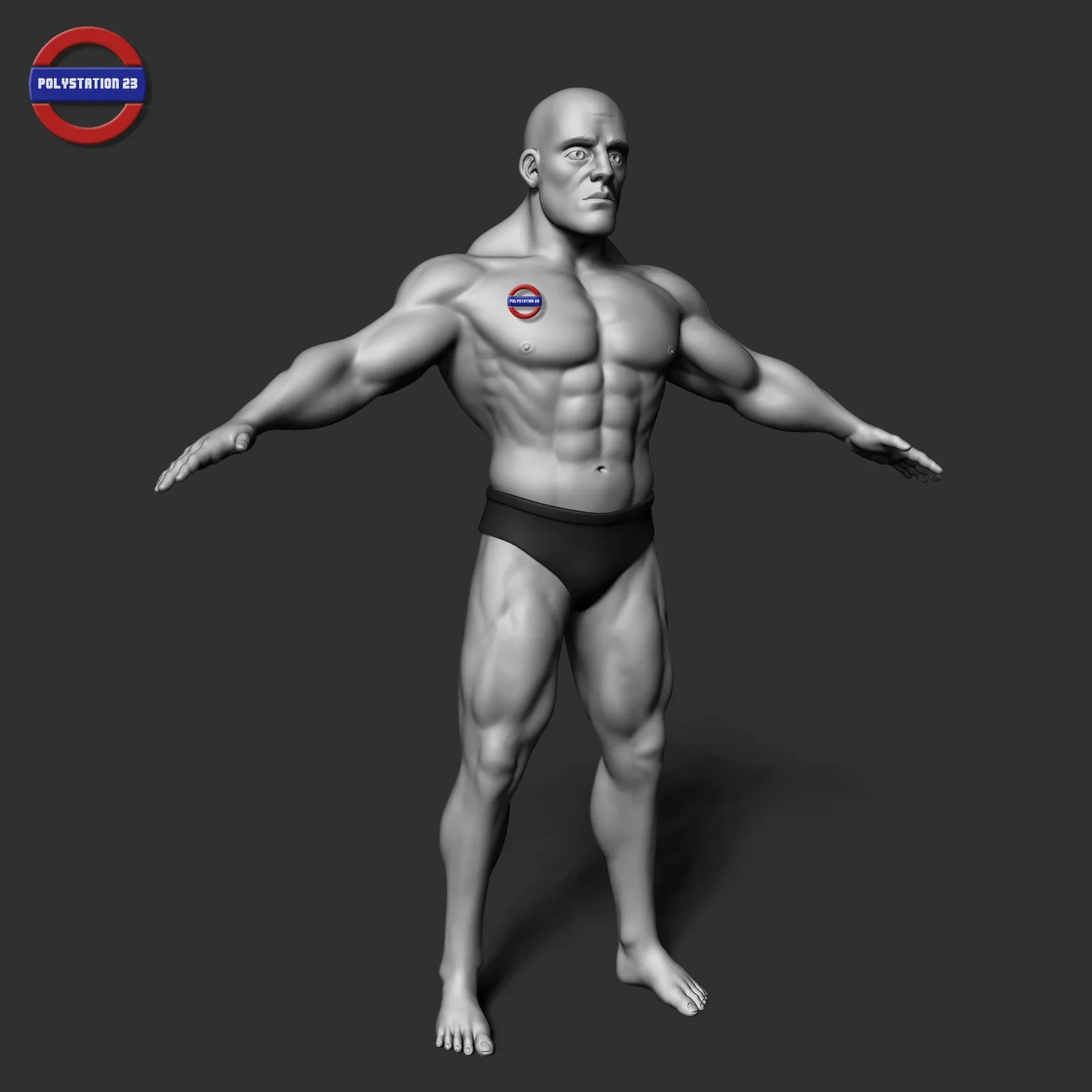 cartoon stylized male body v1 zbrush highpoly