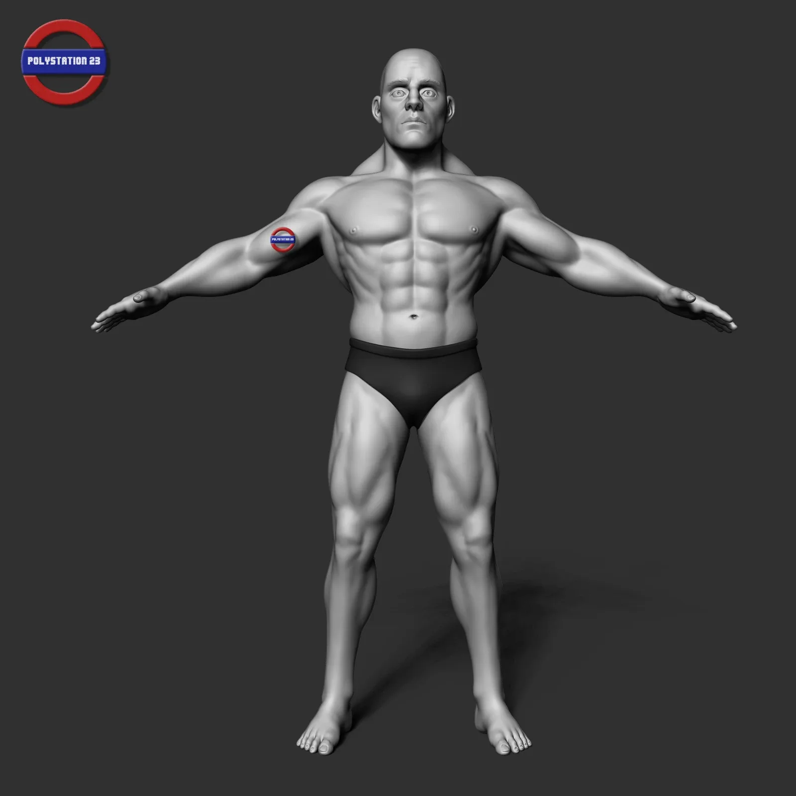 cartoon stylized male body v1 zbrush highpoly