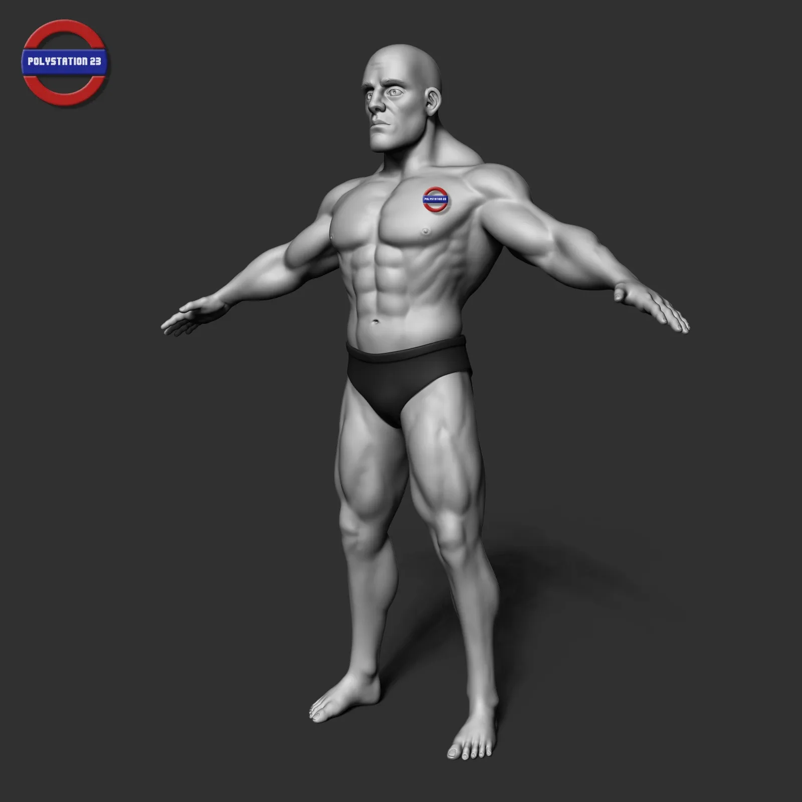 cartoon stylized male body v1 zbrush highpoly